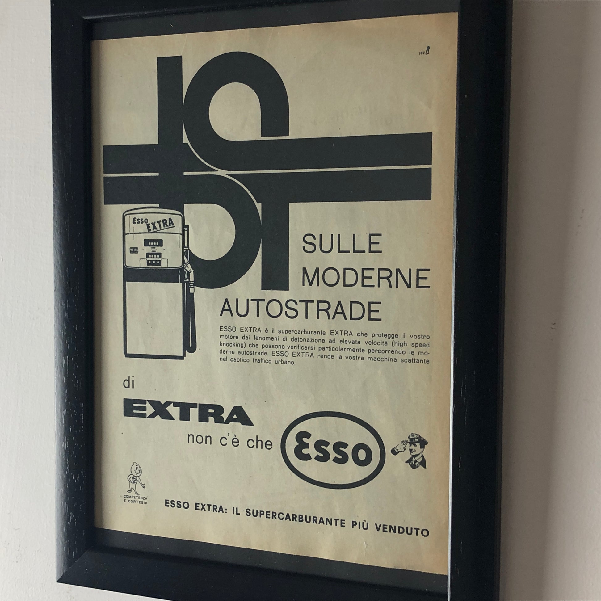 Esso, Pubblicità Anno 1960 Esso Extra sulle Moderne Autostrade - Raggi's Collectibles' Automotive Art