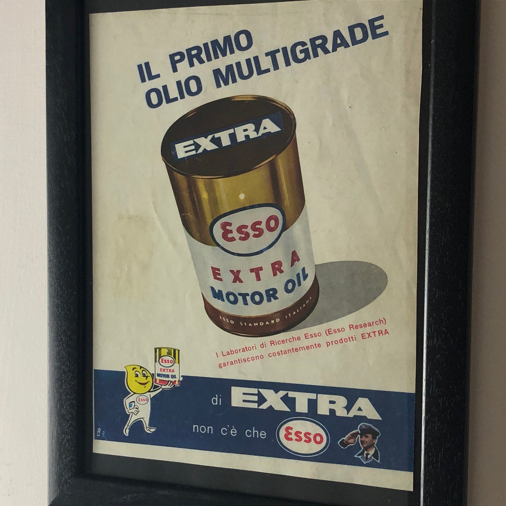 Esso, Pubblicità Anno 1960 Esso Extra Motor Oil il Primo Olio Multigrade - Raggi's Collectibles' Automotive Art