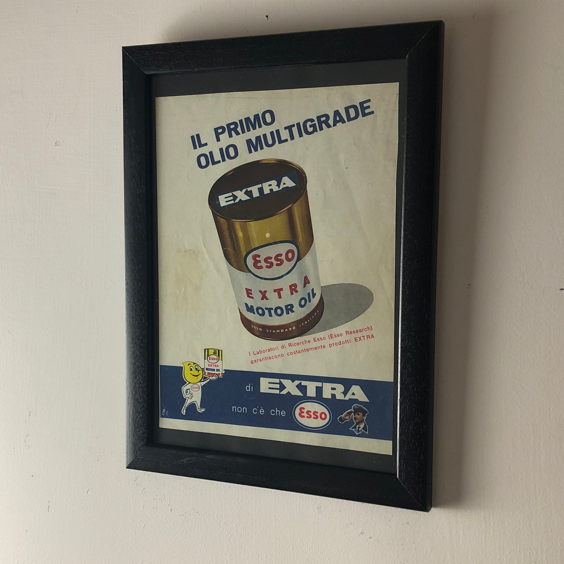 Esso, Pubblicità Anno 1960 Esso Extra Motor Oil il Primo Olio Multigrade - Raggi's Collectibles' Automotive Art