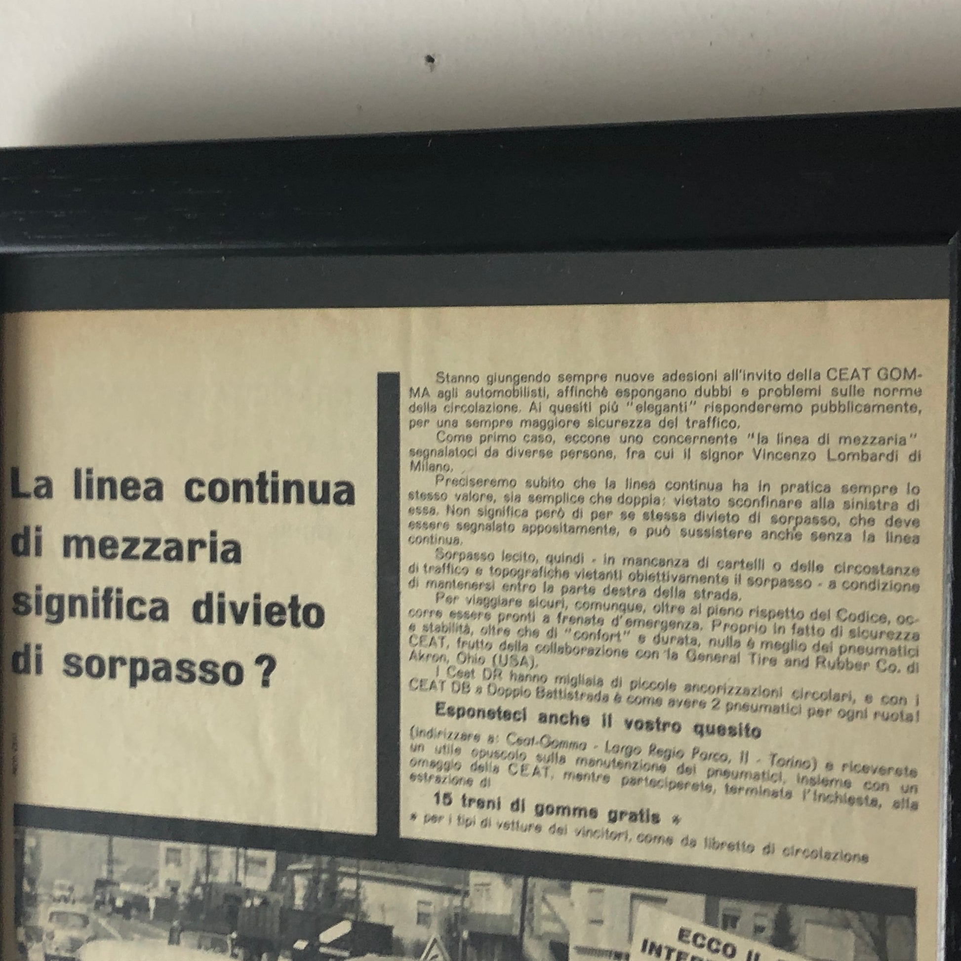 CEAT, Pubblicità Anno 1960 Pneumatici CEAT DB e DR - Raggi's Collectibles' Automotive Art