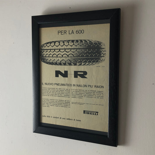 Pirelli, Advertising Year 1960 Pirelli Tires in Nylon and Raion for Fiat 600