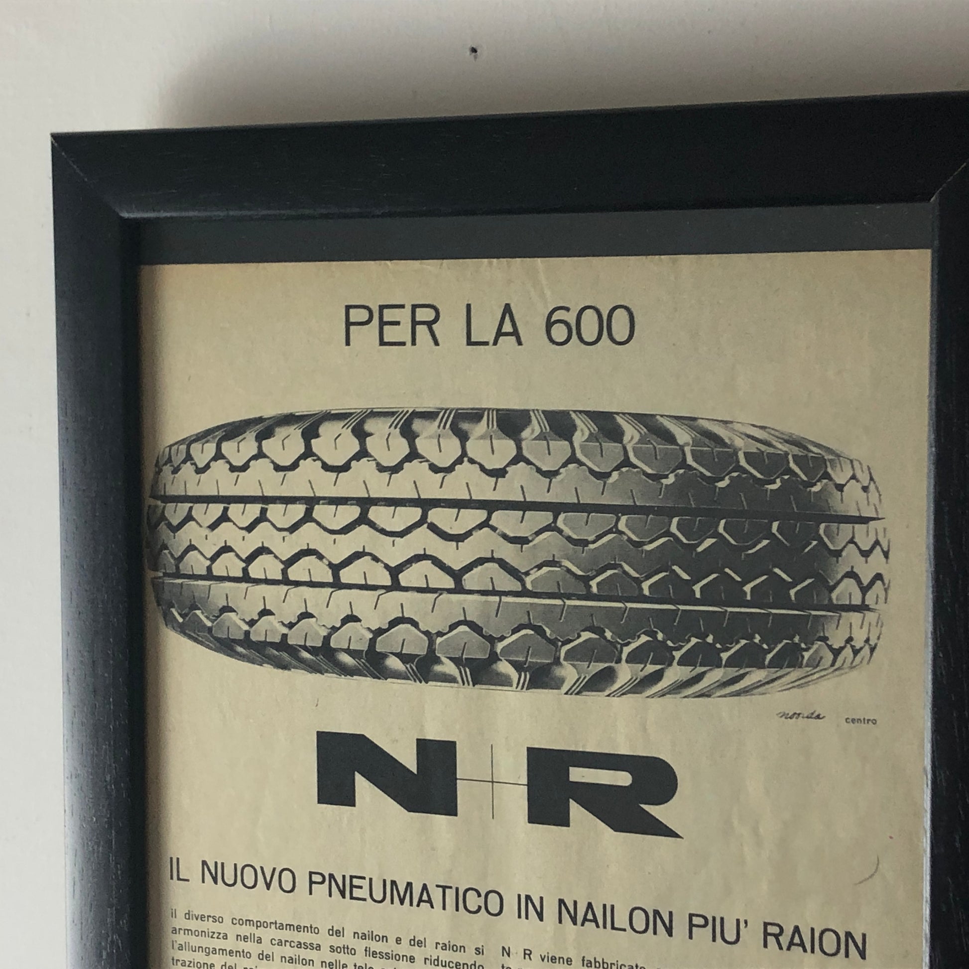 Pirelli, Pubblicità Anno 1960 Pneumatici Pirelli in Nailon e Raion per Fiat 600 - Raggi's Collectibles' Automotive Art