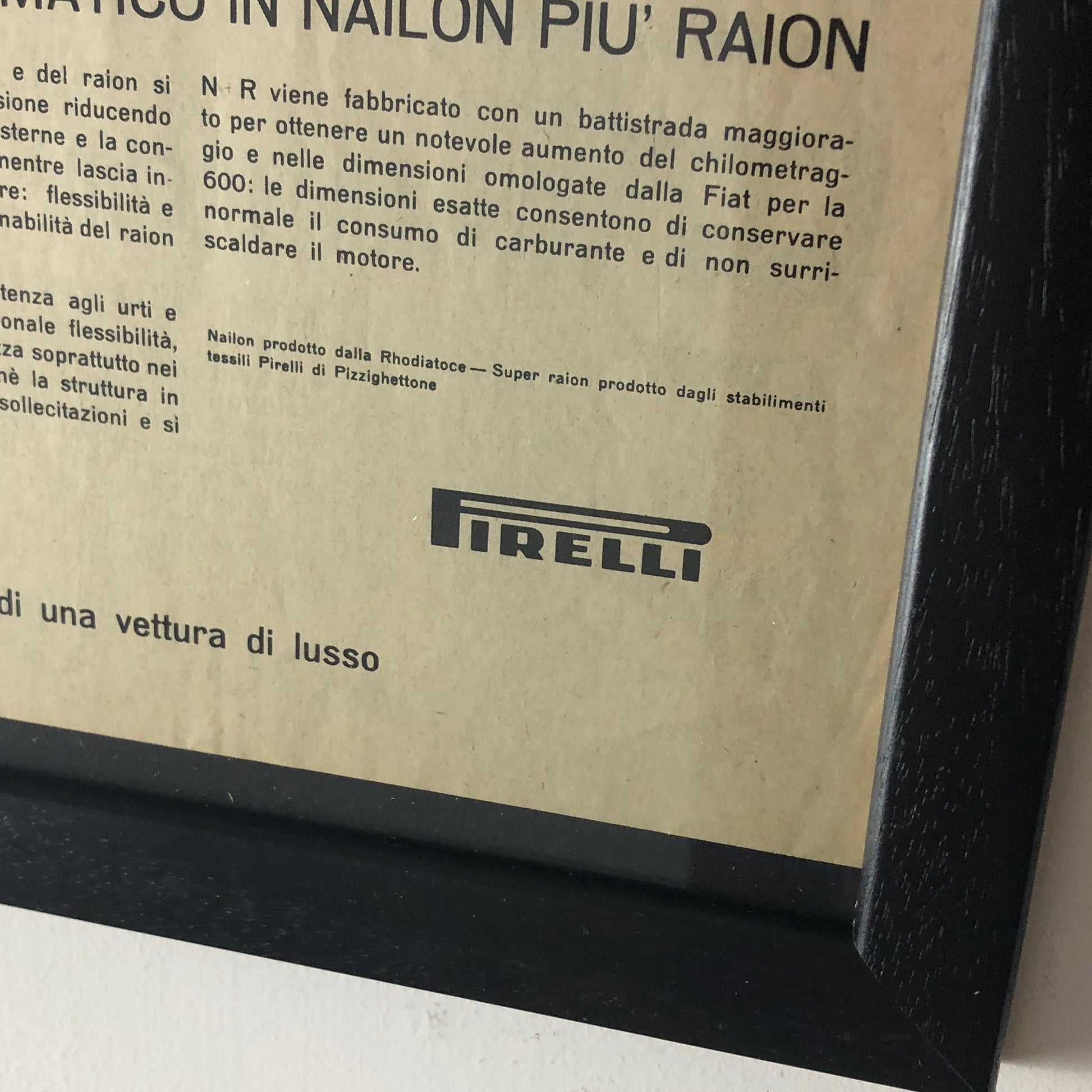 Pirelli, Pubblicità Anno 1960 Pneumatici Pirelli in Nailon e Raion per Fiat 600 - Raggi's Collectibles' Automotive Art