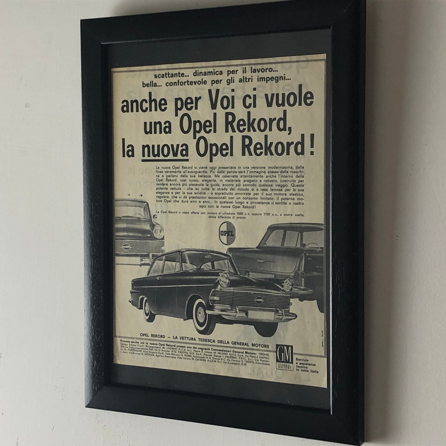 GM Opel Pubblicità Anno 1960 GM Opel Rekord La Vettura Tedesca della General Motors