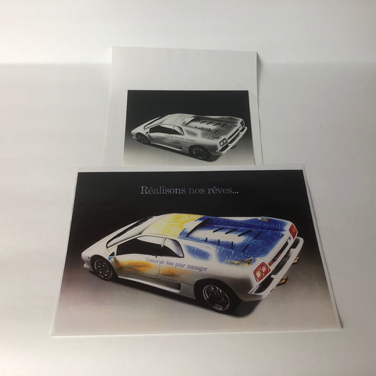 Lamborghini Bozzetto Presentazione del Libro "Contes de Fées pour Manager" di Mario Bondanini - Raggi's Collectibles' Automotive Art