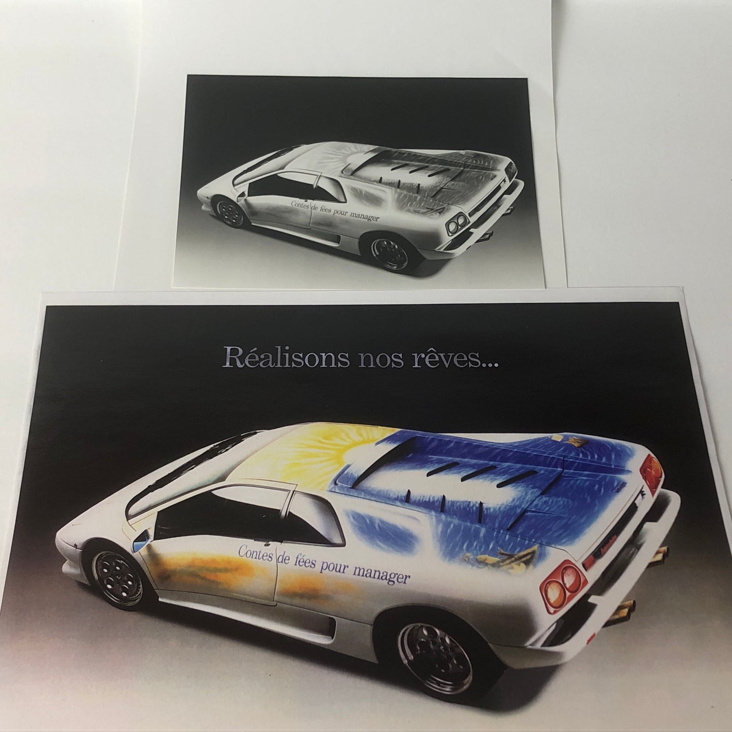 Lamborghini Sketch Presentation of the book "Contes de Fées pour Manager" by Mario Bondanini