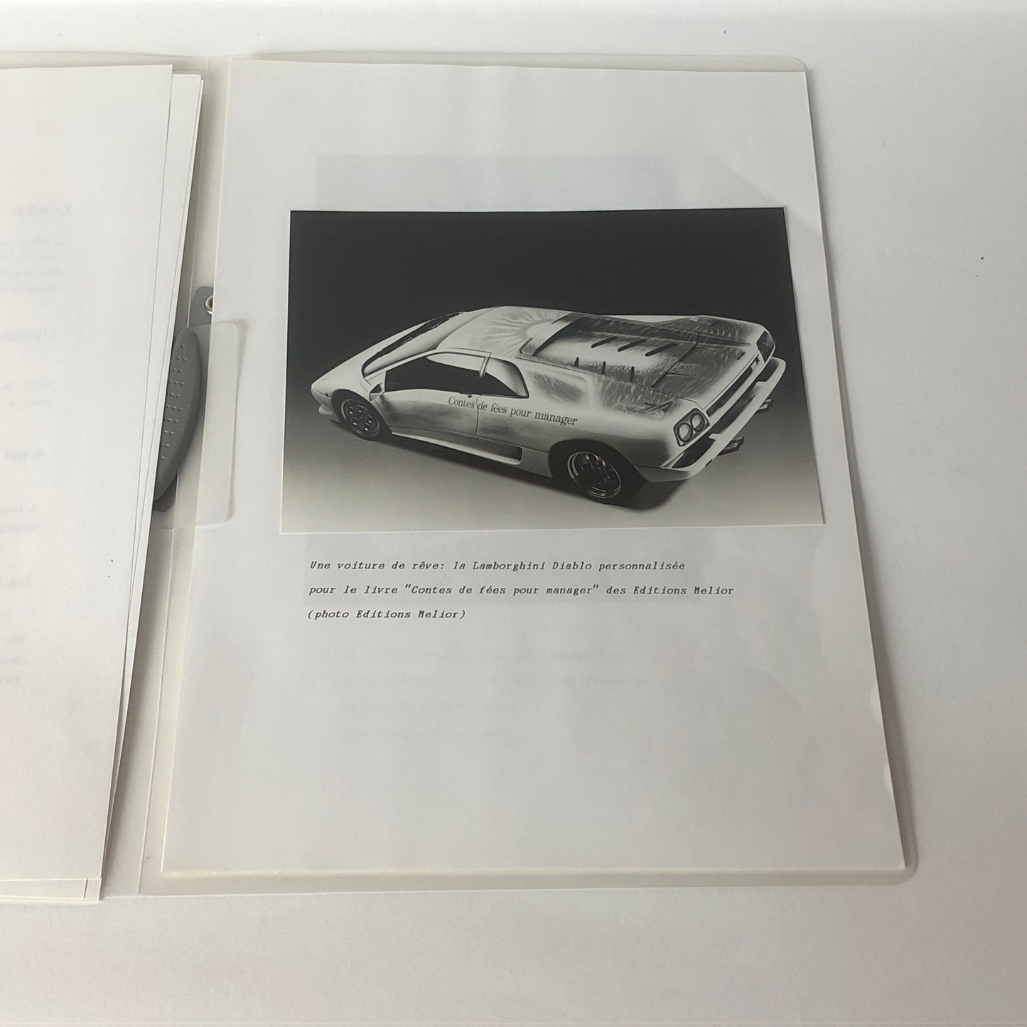Lamborghini Bozzetto Presentazione del Libro "Contes de Fées pour Manager" di Mario Bondanini