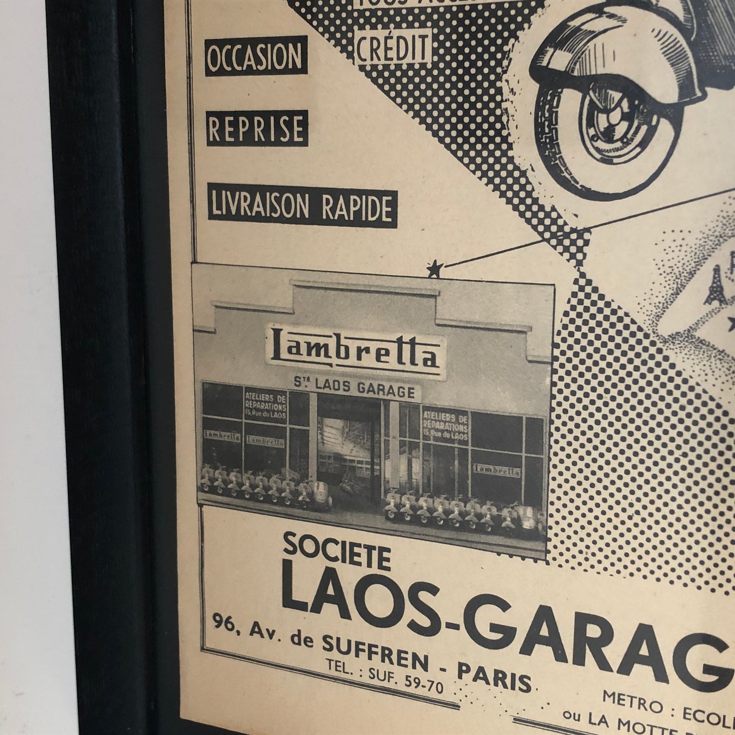 Lambretta, Advertisement Year 1954 Lambretta Dealer Societe Laos-Garage