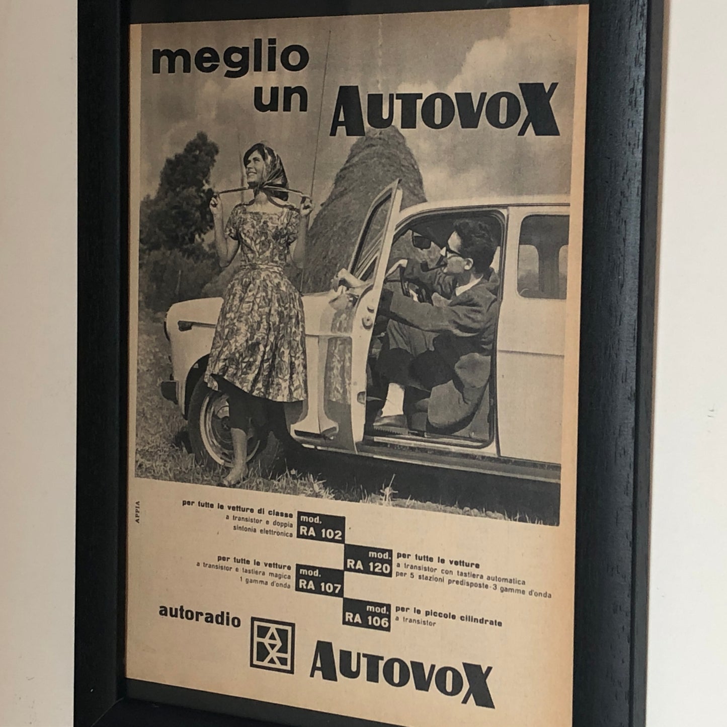 Autovox, Pubblicità Anno 1960 Meglio un Autovox con Gamma Modelli in Produzione