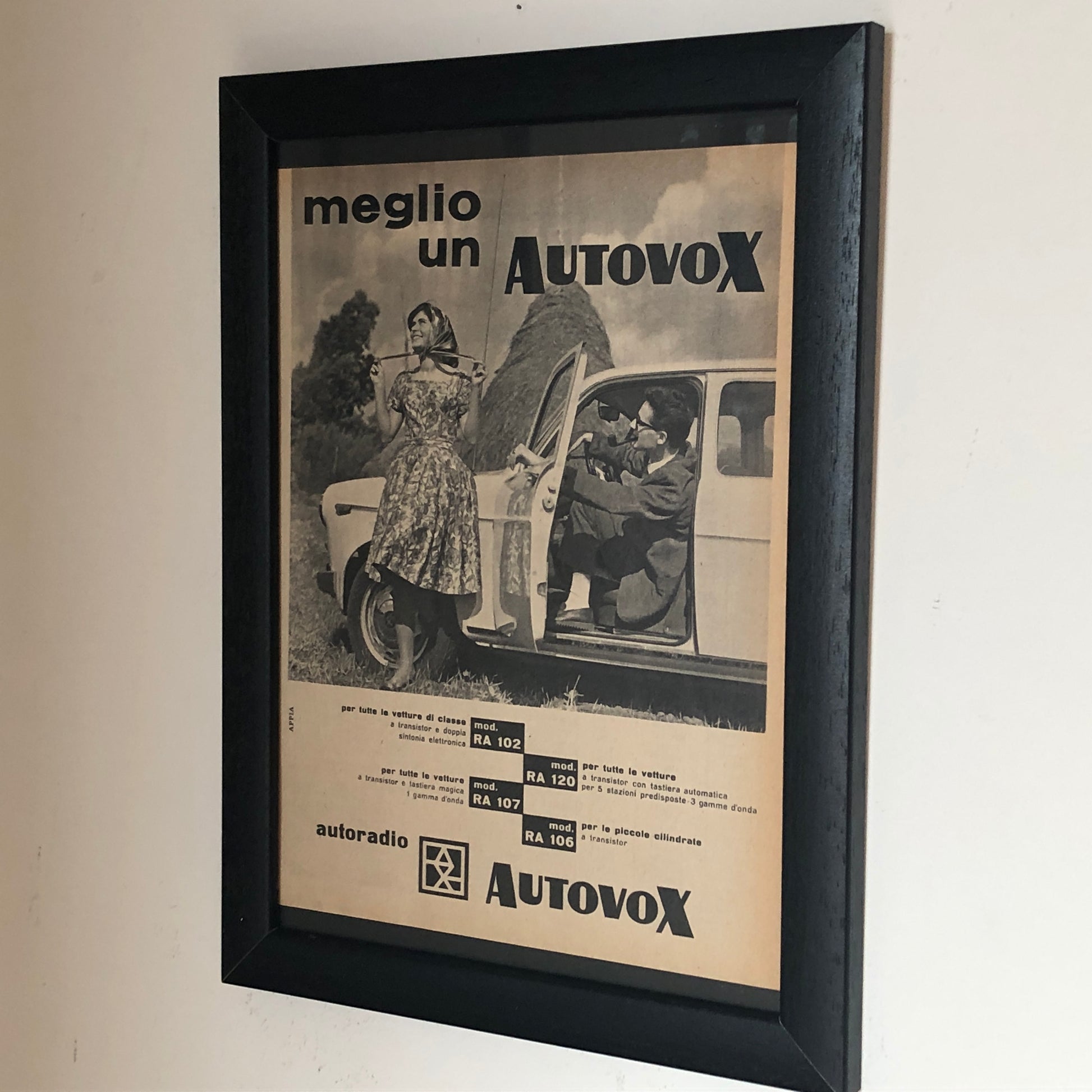 Autovox, Pubblicità Anno 1960 Meglio un Autovox con Gamma Modelli in Produzione - Raggi's Collectibles' Automotive Art