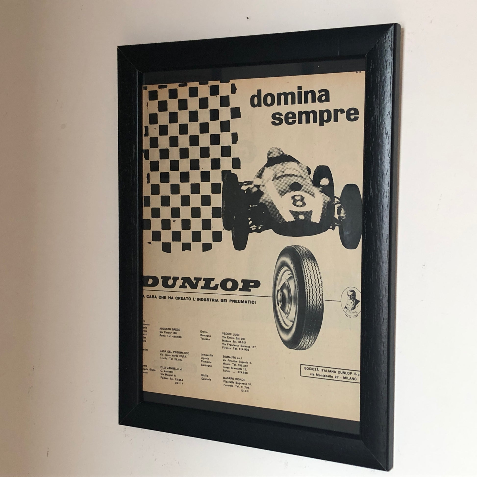 Dunlop, Pubblicità Anno 1960 Pneumatici Dunlop Domina Sempre - Raggi's Collectibles' Automotive Art