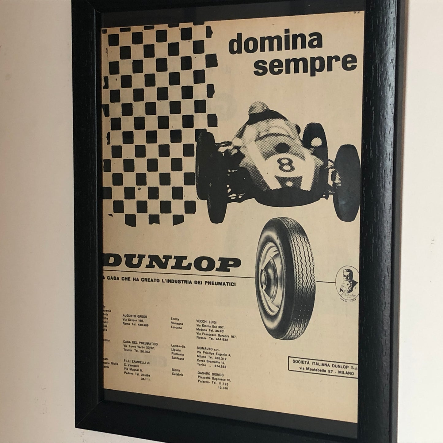 Dunlop, Pubblicità Anno 1960 Pneumatici Dunlop Domina Sempre