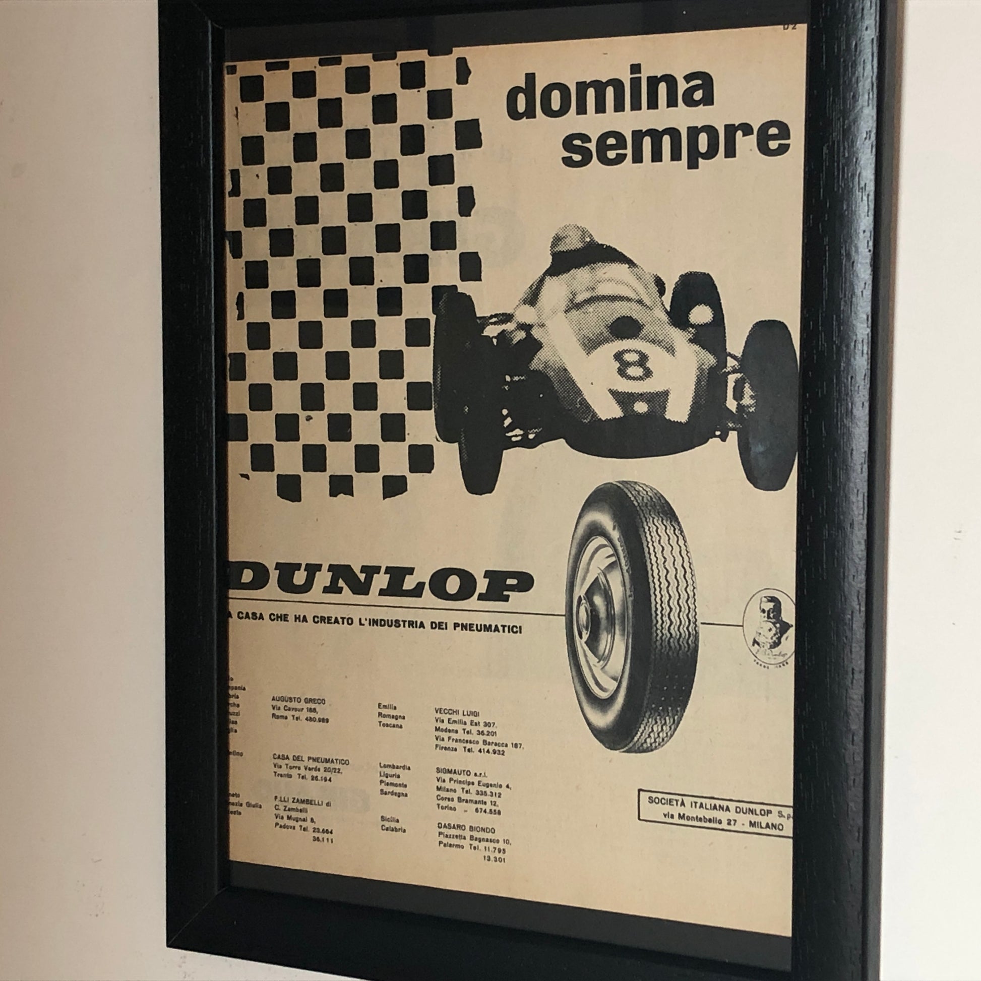 Dunlop, Pubblicità Anno 1960 Pneumatici Dunlop Domina Sempre - Raggi's Collectibles' Automotive Art