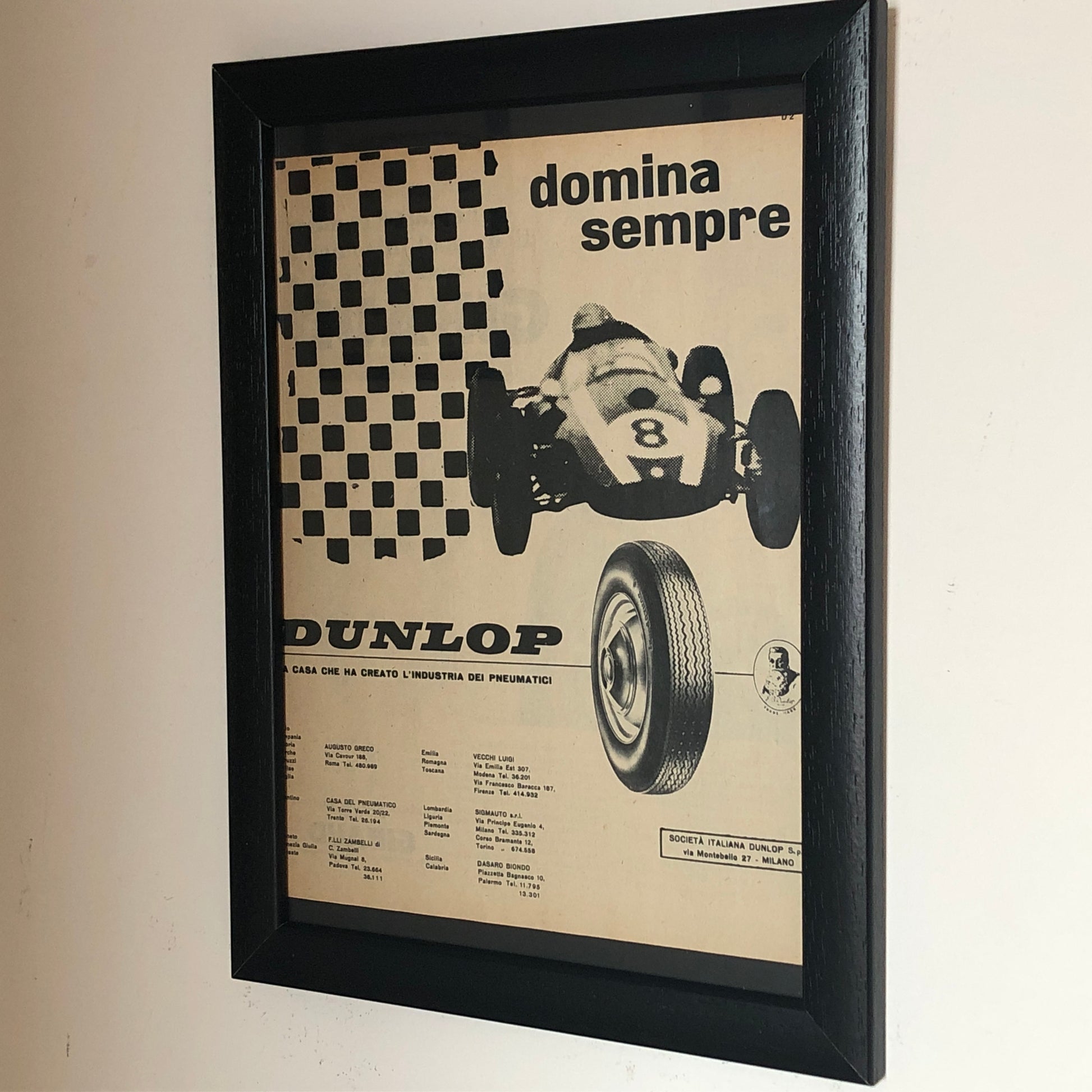 Dunlop, Pubblicità Anno 1960 Pneumatici Dunlop Domina Sempre - Raggi's Collectibles' Automotive Art