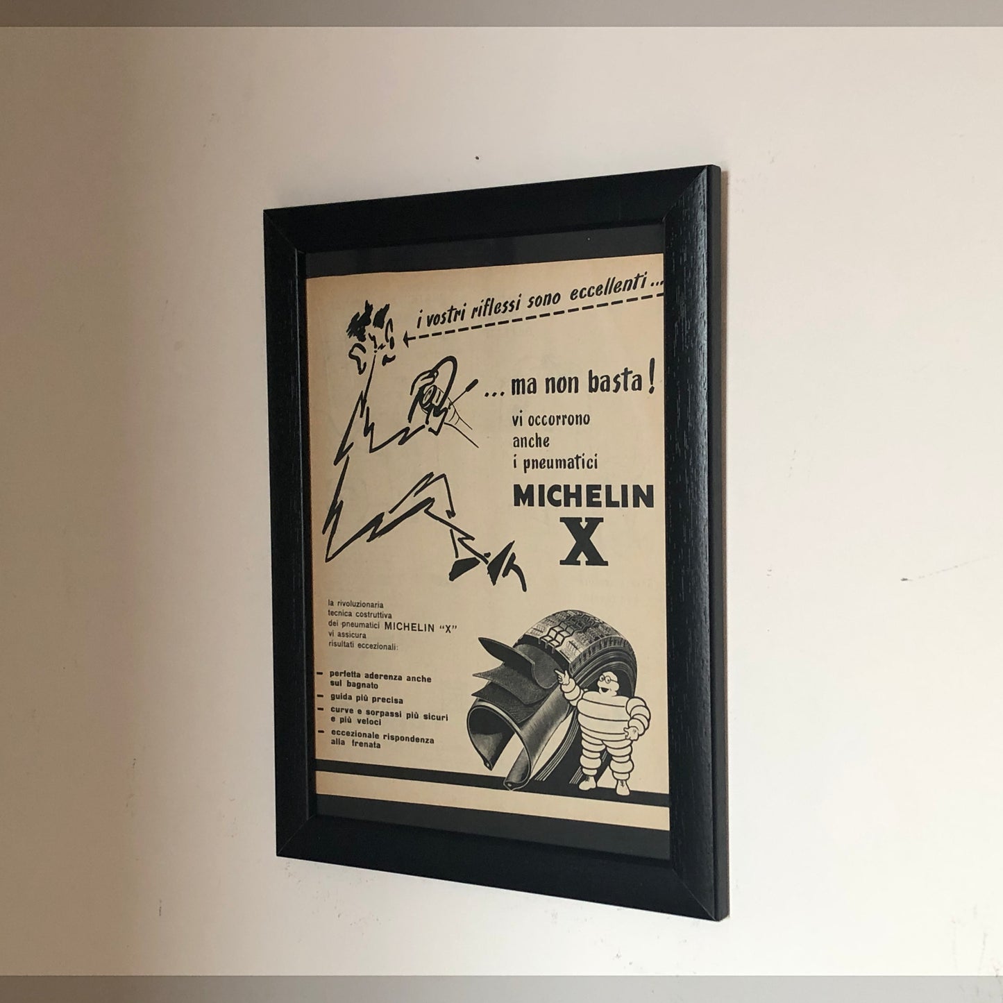 Michelin, Pubblicità Anno 1960 I Vostri Riflessi Sono Eccellenti Ma Non Basta Vi Occorrono I Pneumatici Michelin X