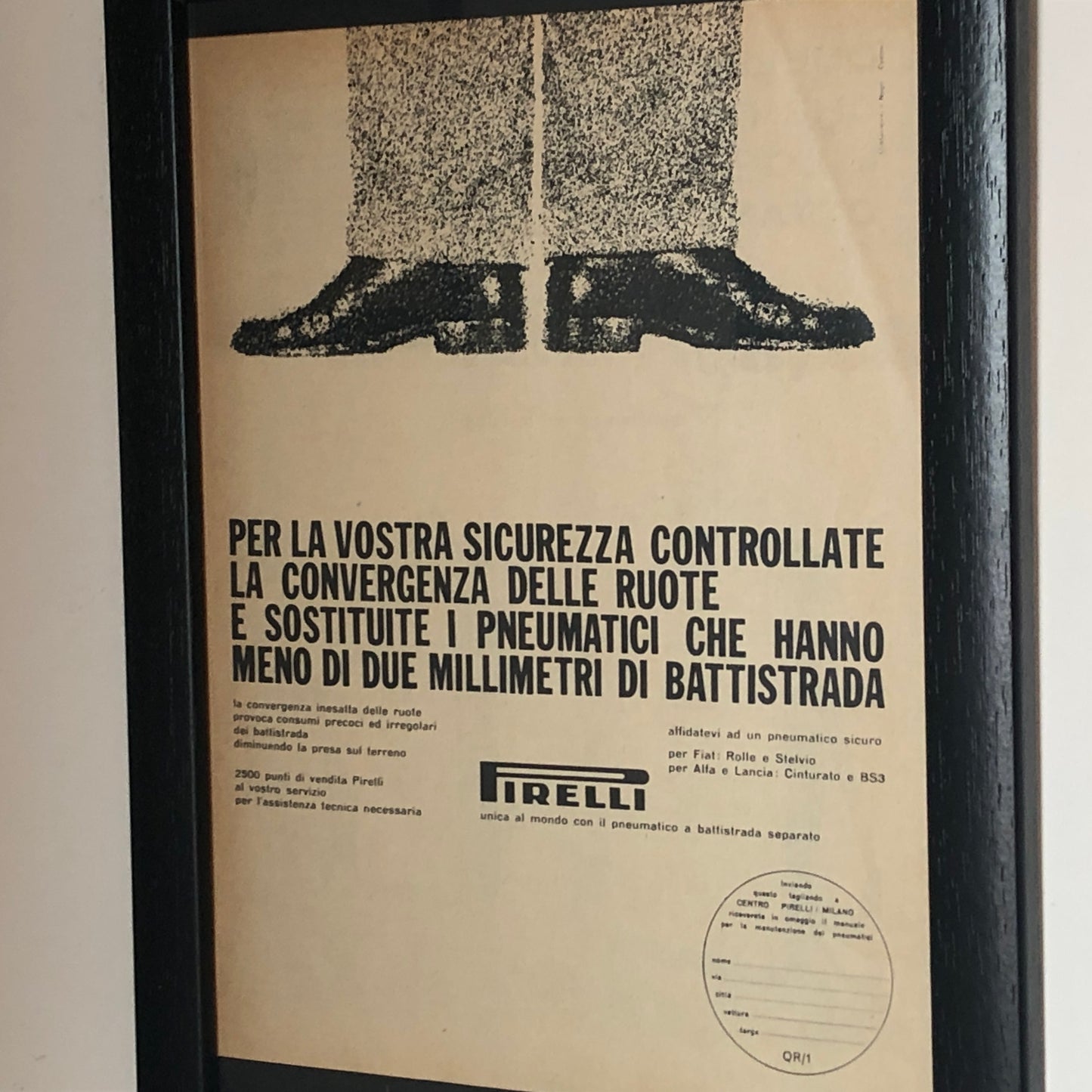 Pirelli, Pubblicità Anno 1960 Pirelli Sicurezza Stradale