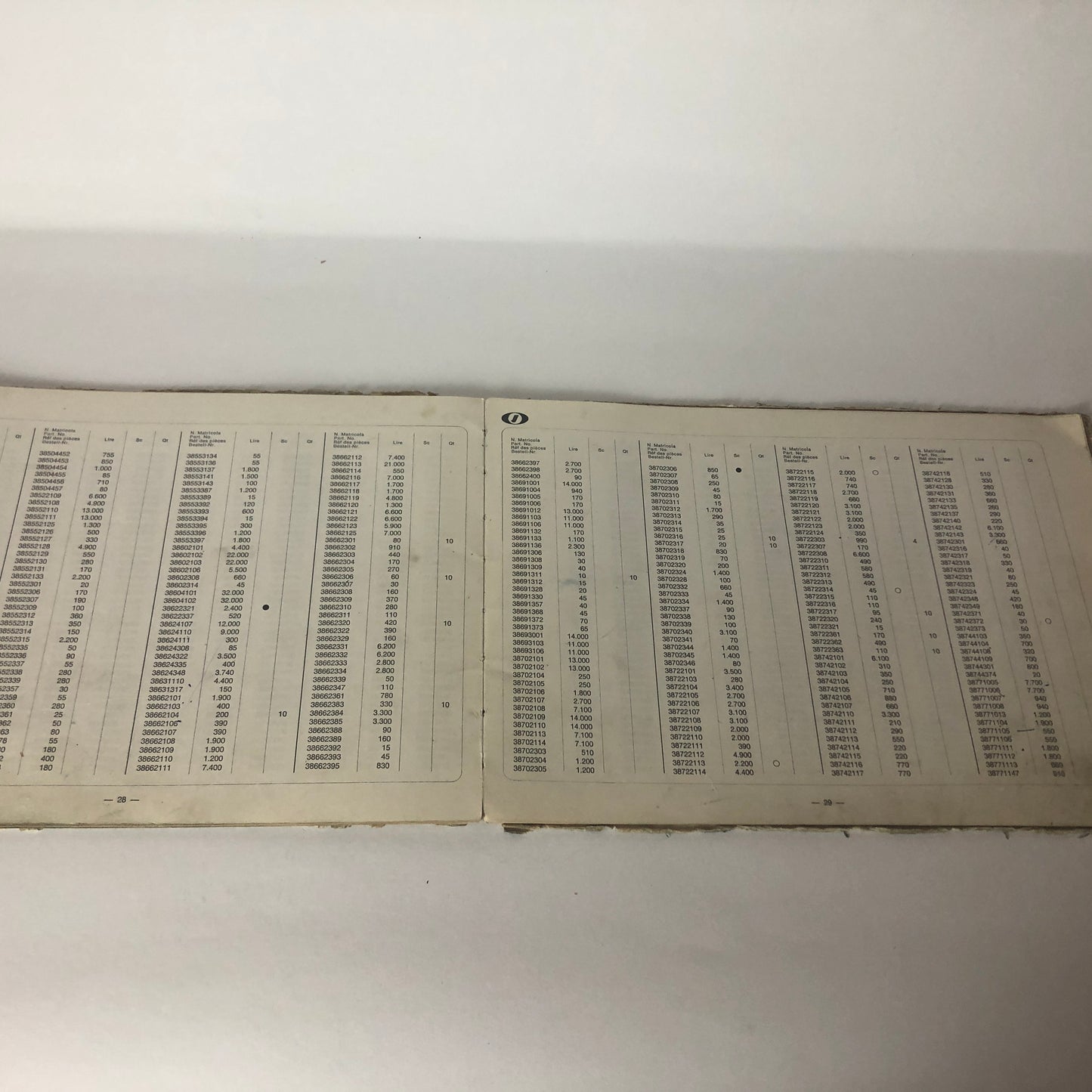 Innocenti, Price List of Spare Parts n.11 and n.13 Year 1970 and 1972