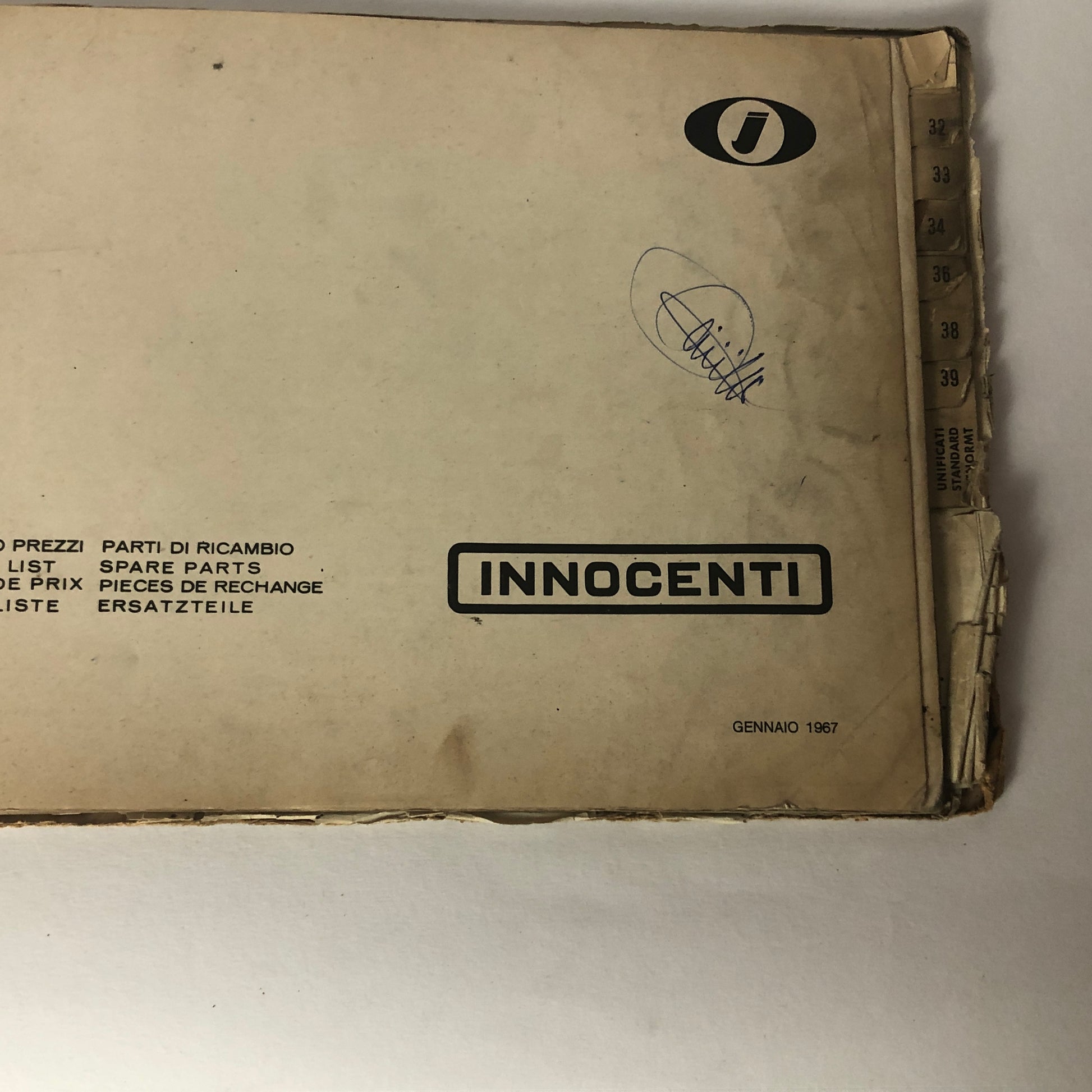 Innocenti, Listino Prezzi Parti di Ricambio n.7 Anno 1967 - Raggi's Collectibles' Automotive Art