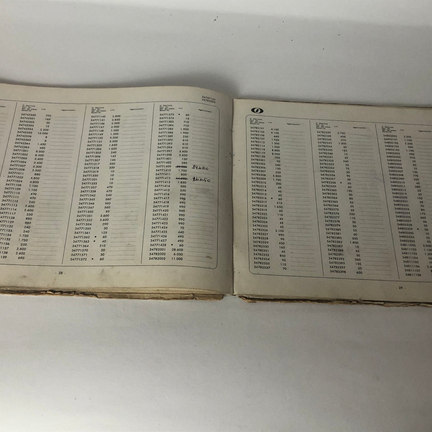 Innocenti, Price List of Spare Parts n.7 Year 1967
