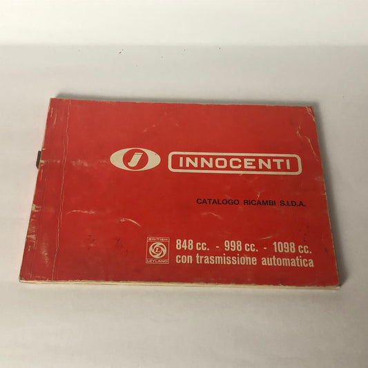 Innocenti, Catalogo Ricambi S.I.D.A. per Motori 848cc, 998cc, 1098cc con Trasmissione Automatica - Raggi's Collectibles' Automotive Art