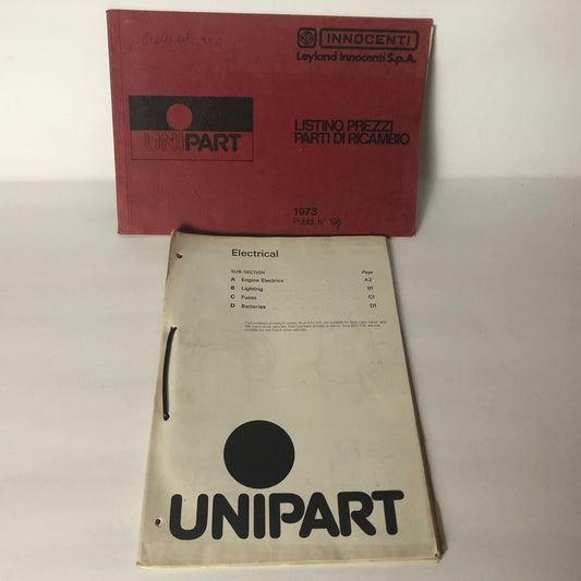 Leyland Innocenti, Catalogo Ricambi e Listino Prezzi Unipart Anno 1973 n.198 Anno 1973 - Raggi's Collectibles' Automotive Art