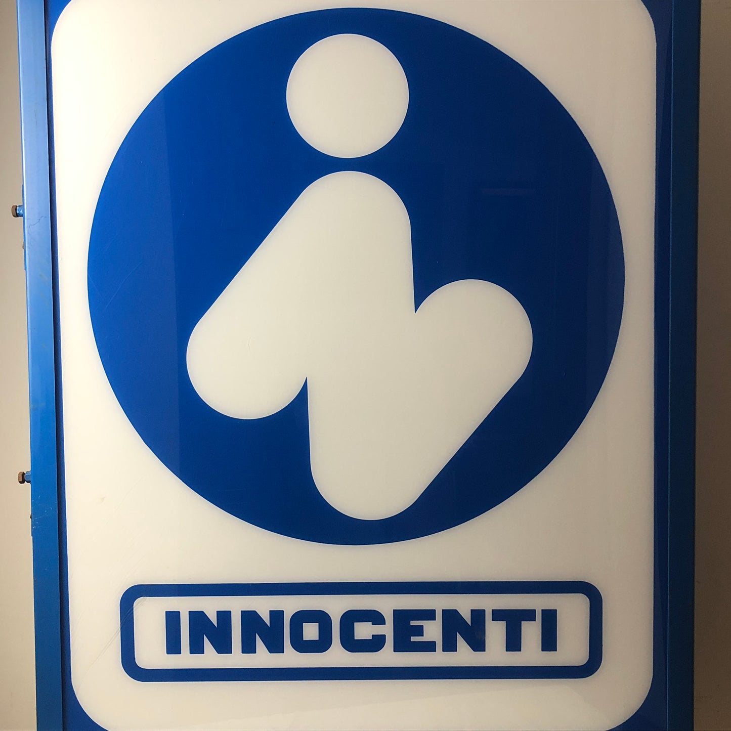 Innocenti, Illuminated Sign for Innocenti Dealers with Logo Used since 1976