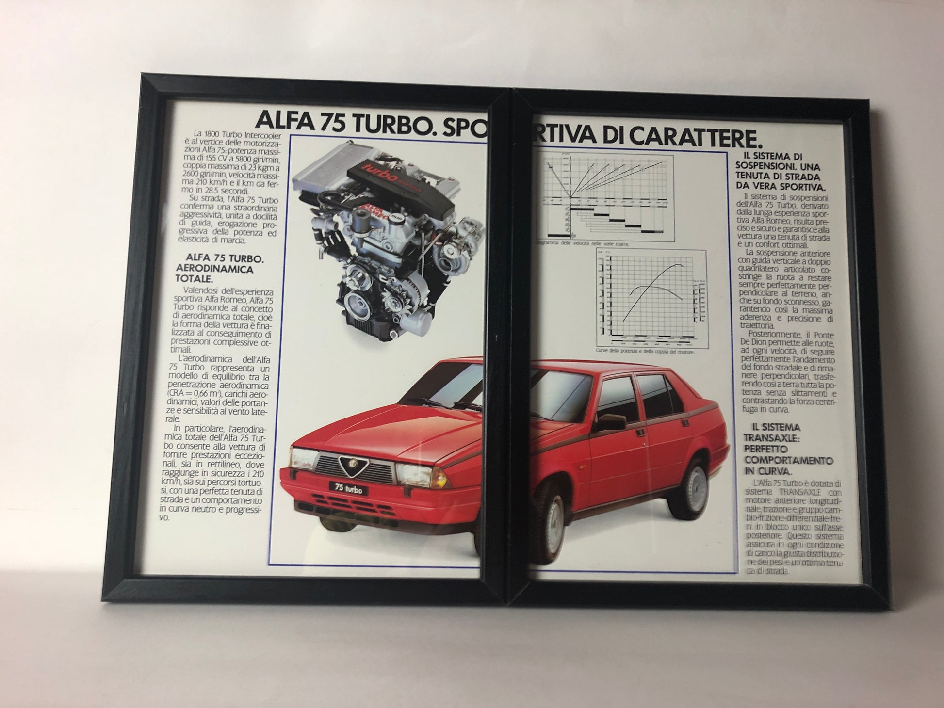 Alfa Romeo, Quadro Brochure Alfa Romeo 75 Turbo - Raggi's Collectibles' Automotive Art