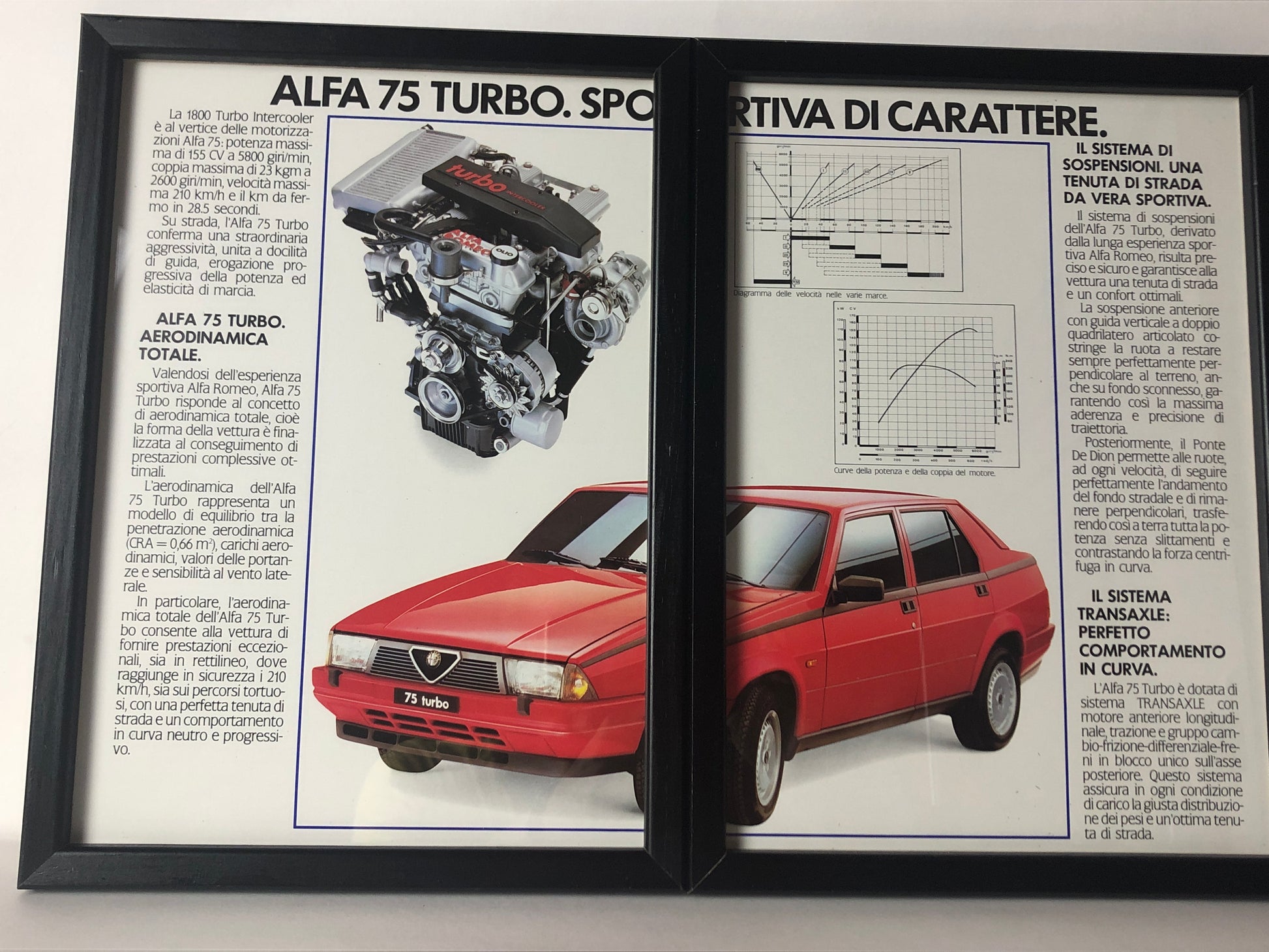 Alfa Romeo, Quadro Brochure Alfa Romeo 75 Turbo - Raggi's Collectibles' Automotive Art