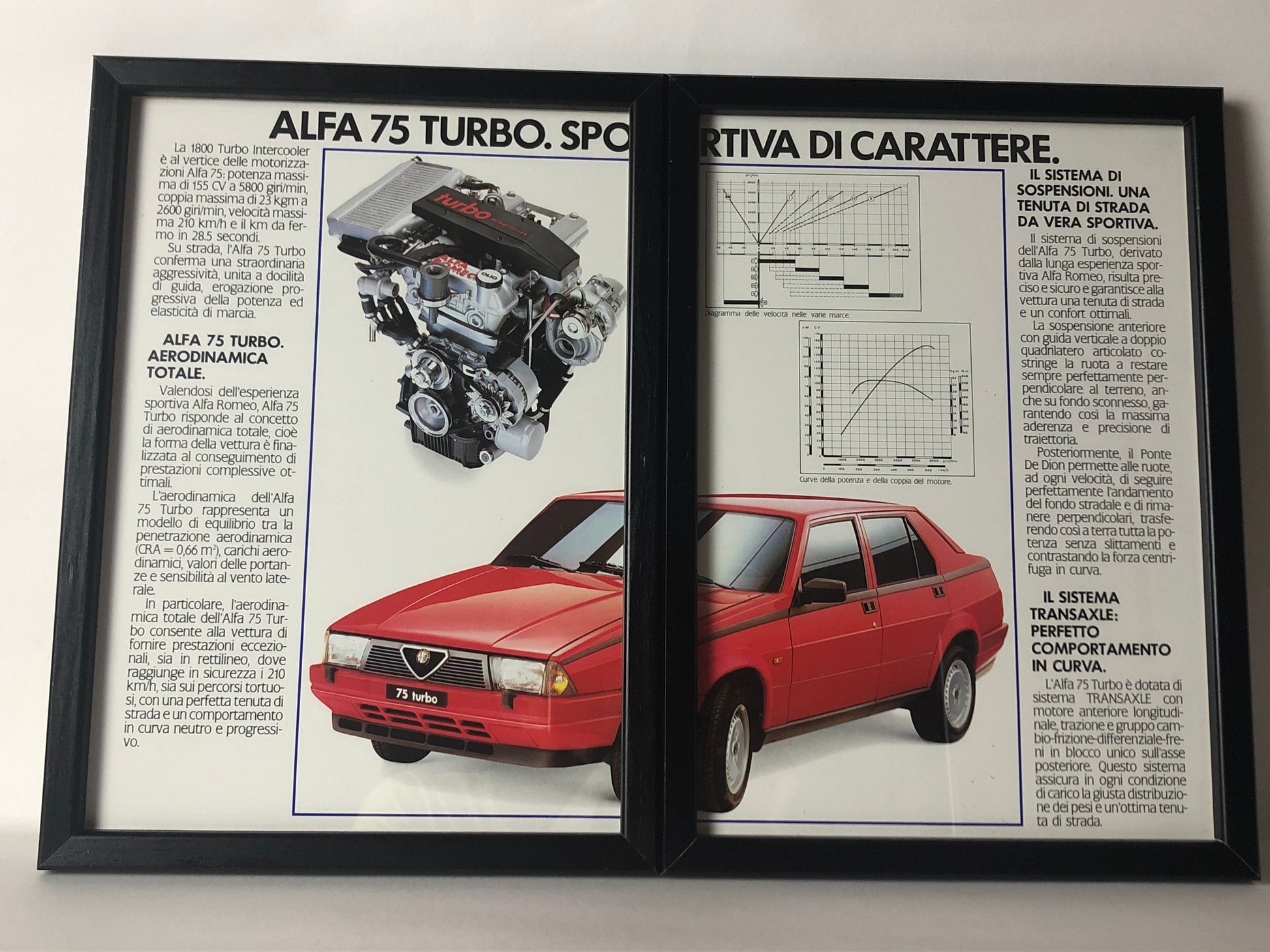 Alfa Romeo, Quadro Brochure Alfa Romeo 75 Turbo - Raggi's Collectibles' Automotive Art