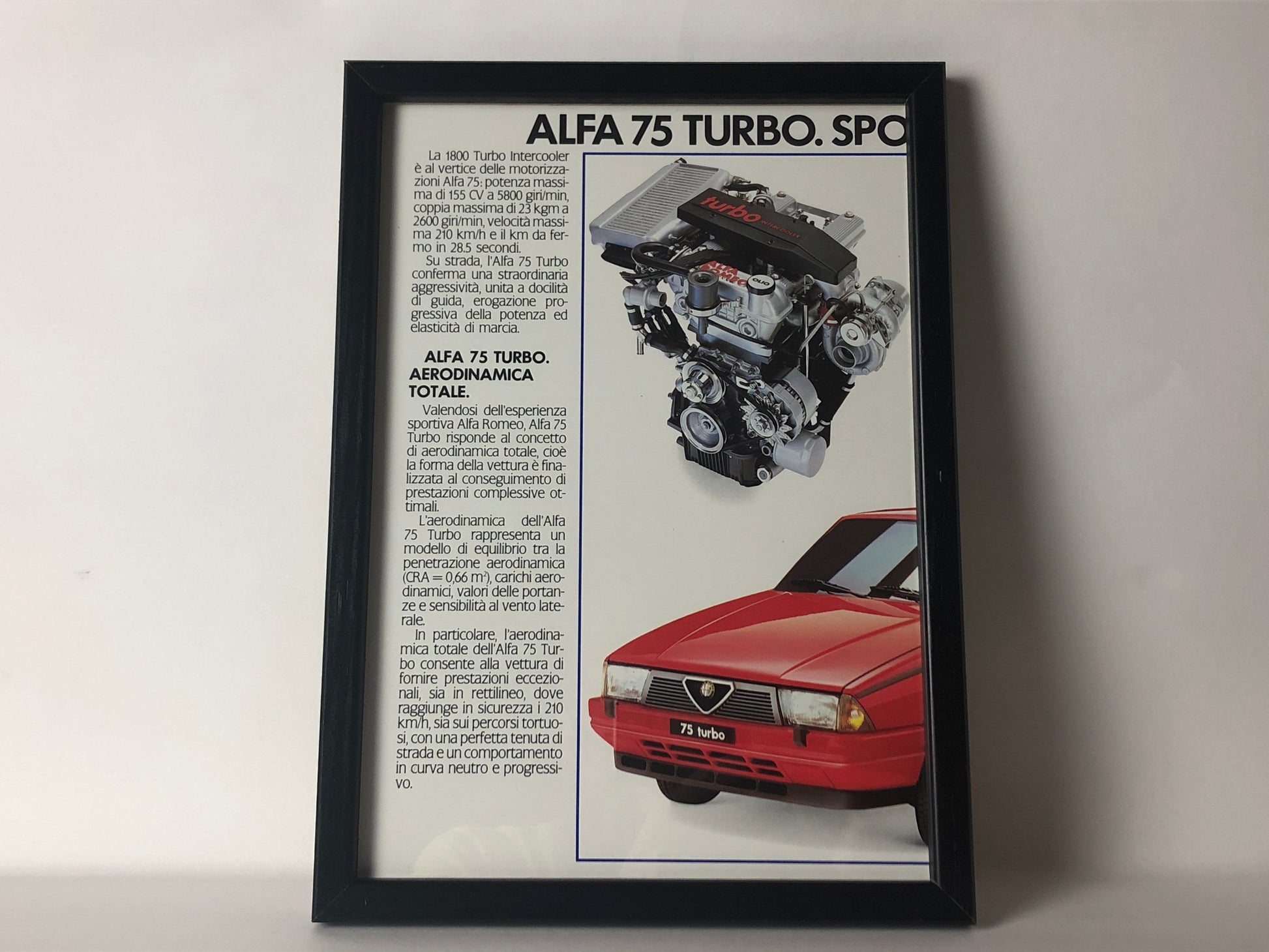 Alfa Romeo, Quadro Brochure Alfa Romeo 75 Turbo - Raggi's Collectibles' Automotive Art