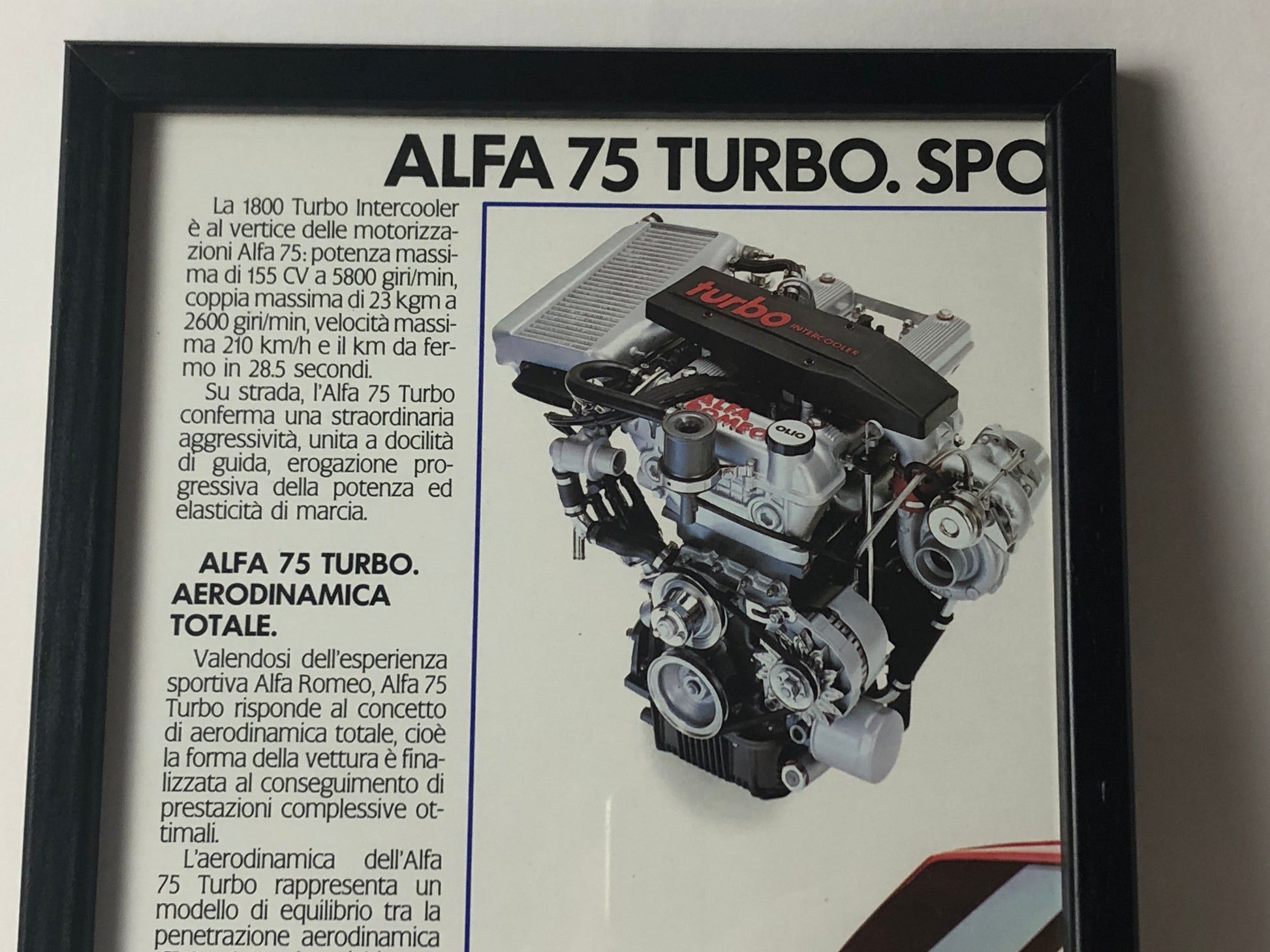 Alfa Romeo, Quadro Brochure Alfa Romeo 75 Turbo - Raggi's Collectibles' Automotive Art