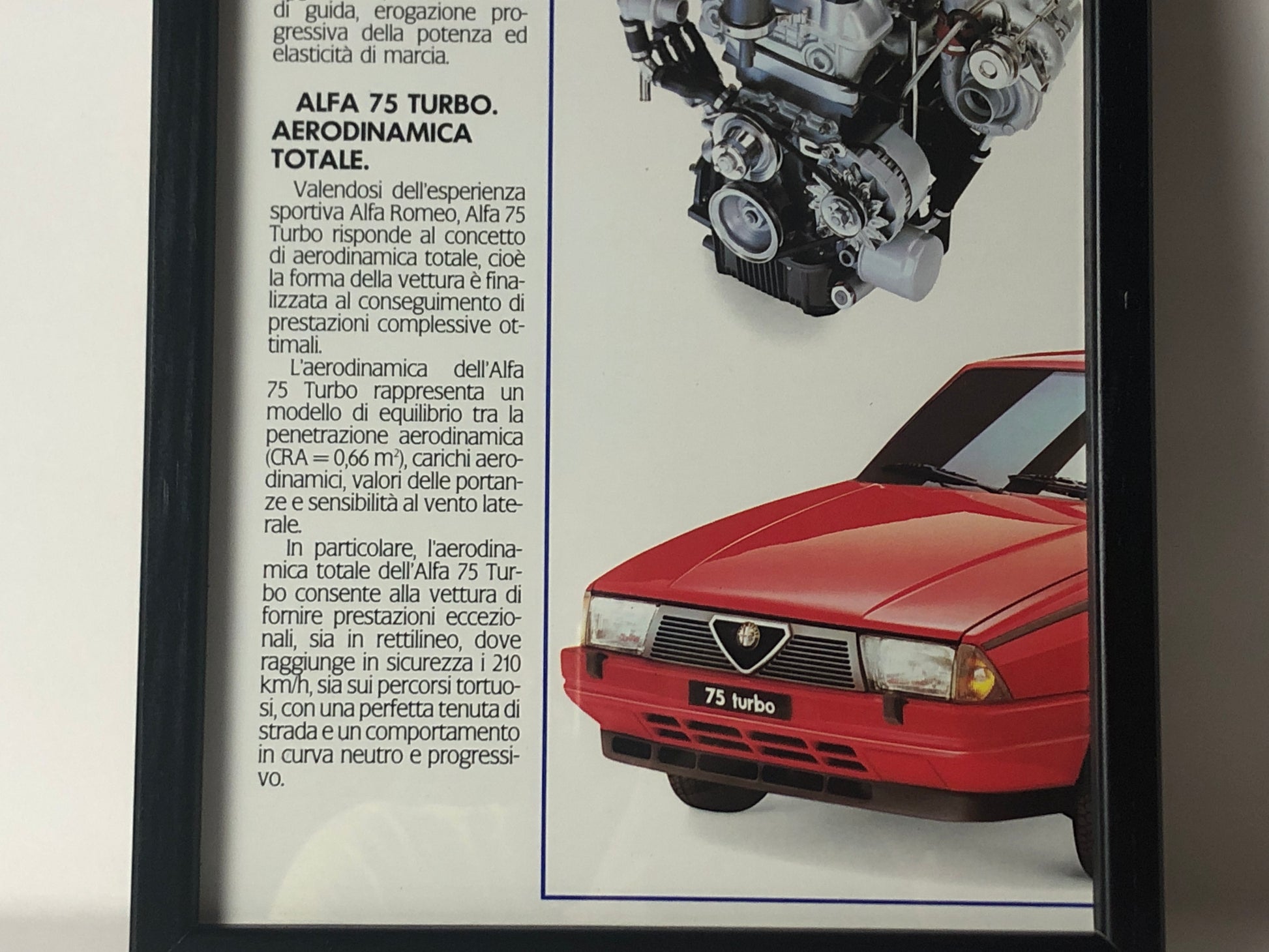 Alfa Romeo, Quadro Brochure Alfa Romeo 75 Turbo - Raggi's Collectibles' Automotive Art