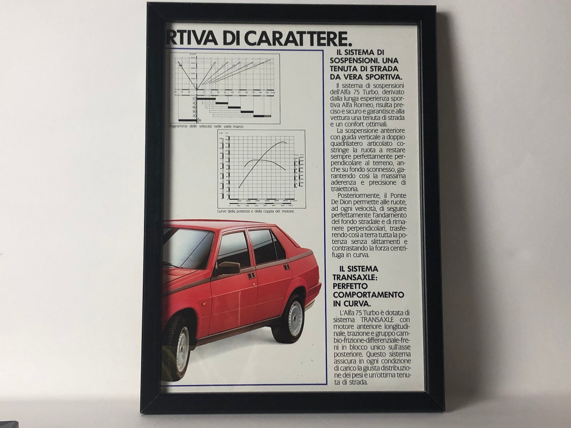 Alfa Romeo, Quadro Brochure Alfa Romeo 75 Turbo - Raggi's Collectibles' Automotive Art