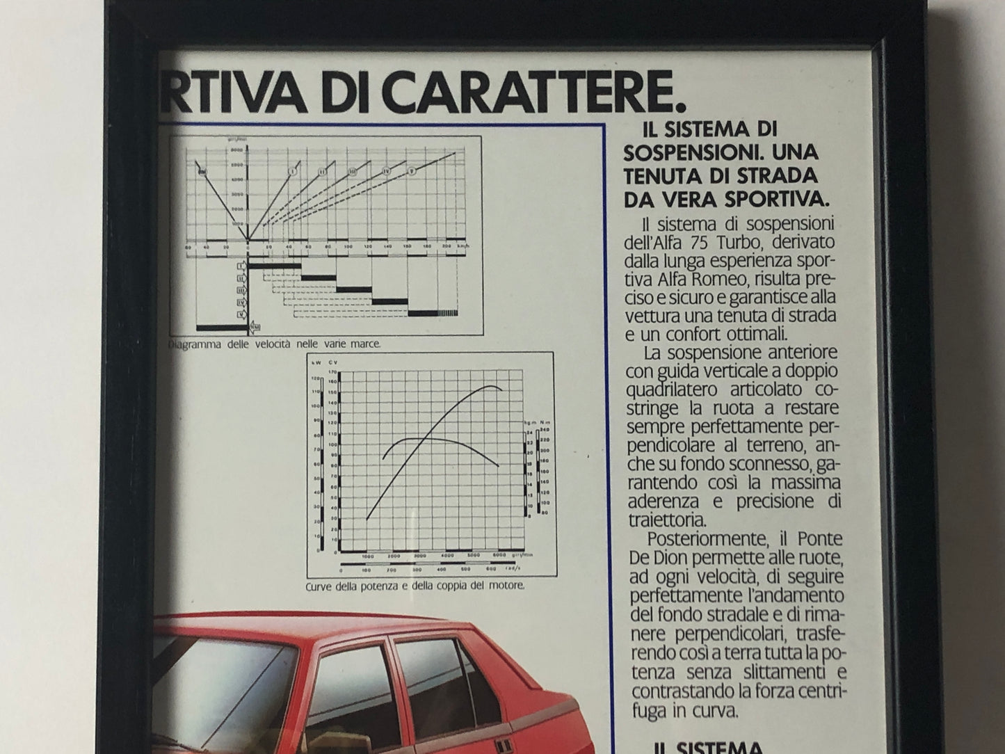 Alfa Romeo, Quadro Brochure Alfa Romeo 75 Turbo - Raggi's Collectibles' Automotive Art