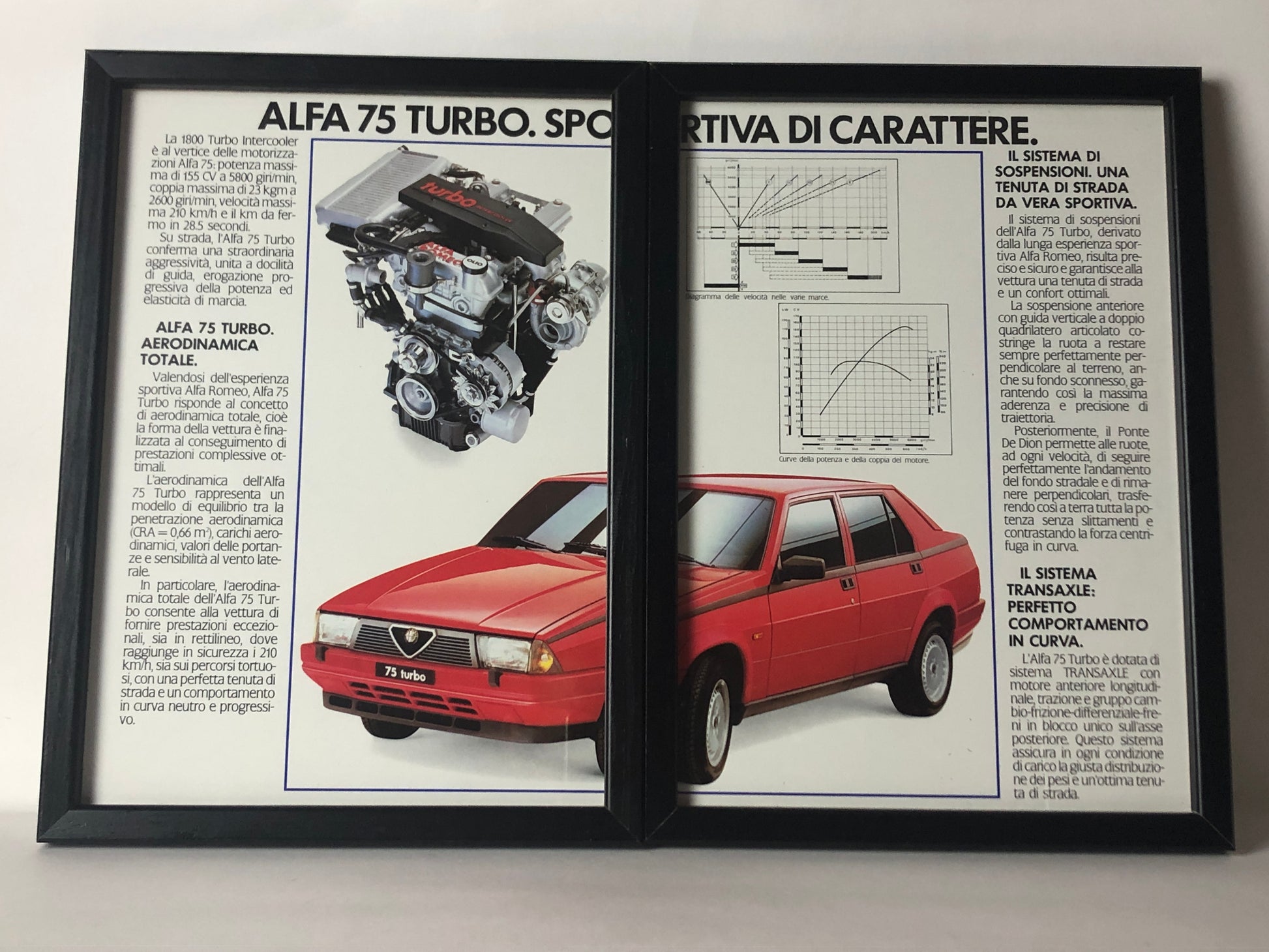 Alfa Romeo, Quadro Brochure Alfa Romeo 75 Turbo - Raggi's Collectibles' Automotive Art