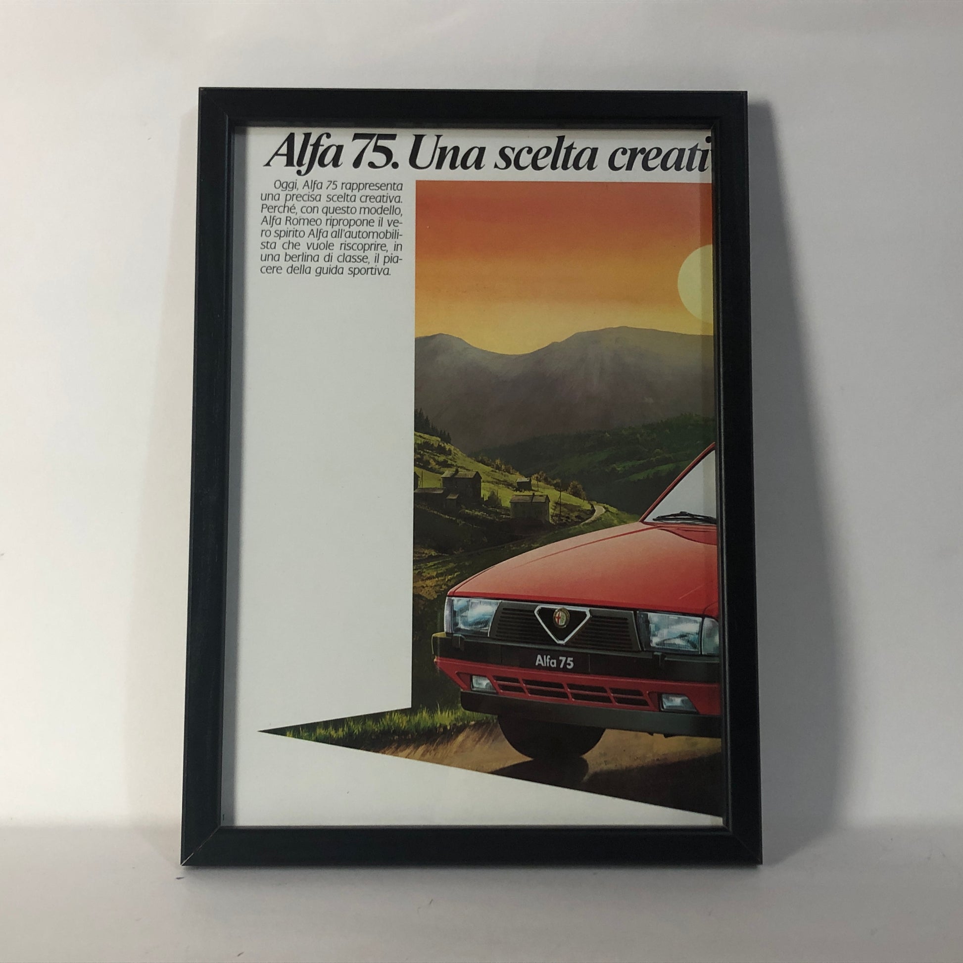 Alfa Romeo, Quadro Brochure Alfa Romeo 75 Una Scelta Creativa - Raggi's Collectibles' Automotive Art