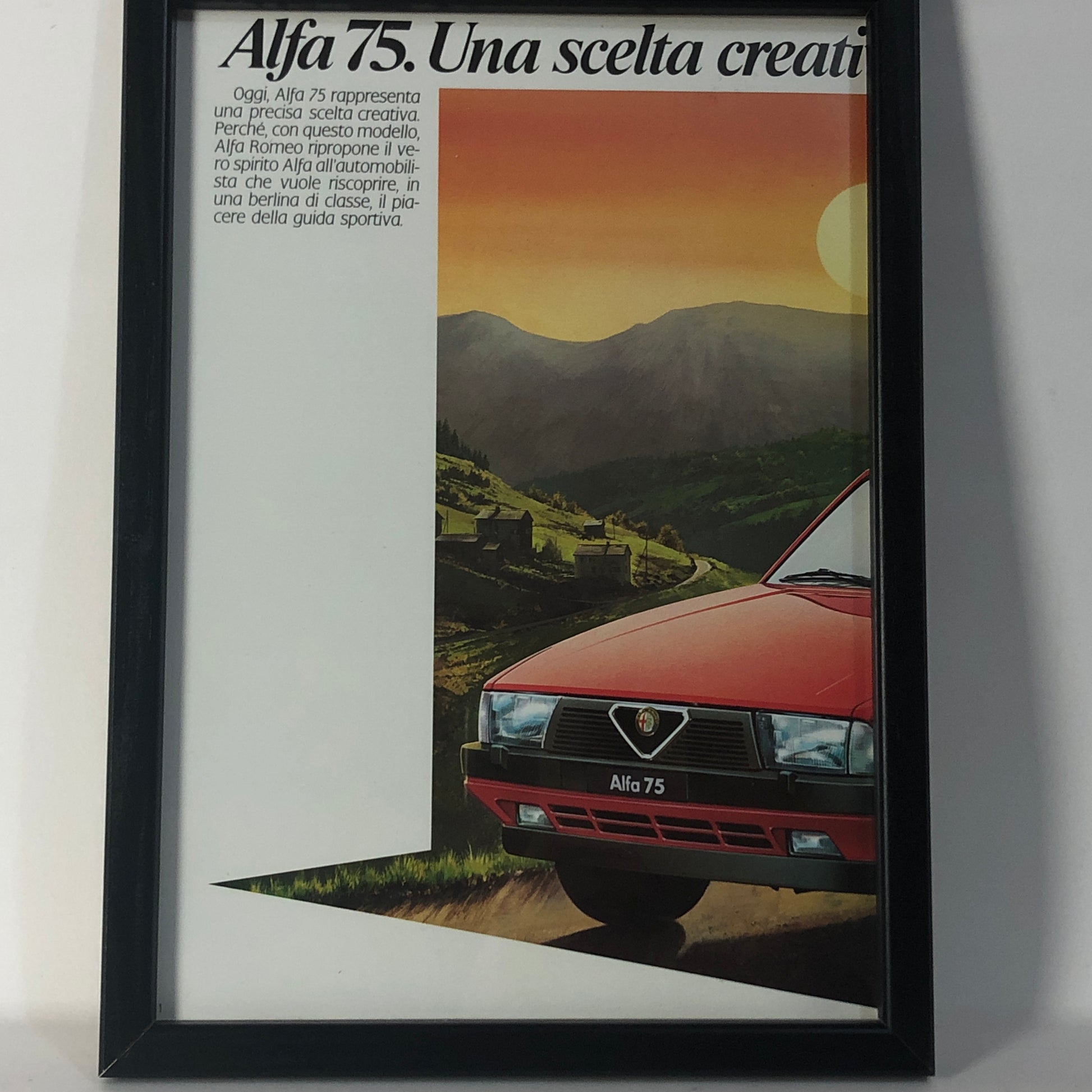 Alfa Romeo, Quadro Brochure Alfa Romeo 75 Una Scelta Creativa - Raggi's Collectibles' Automotive Art