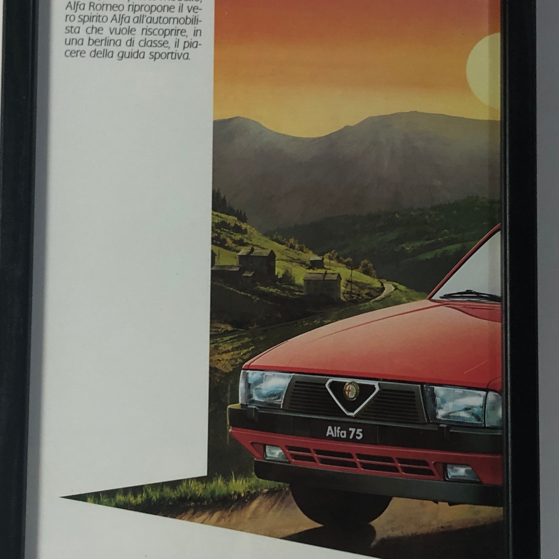 Alfa Romeo, Quadro Brochure Alfa Romeo 75 Una Scelta Creativa - Raggi's Collectibles' Automotive Art