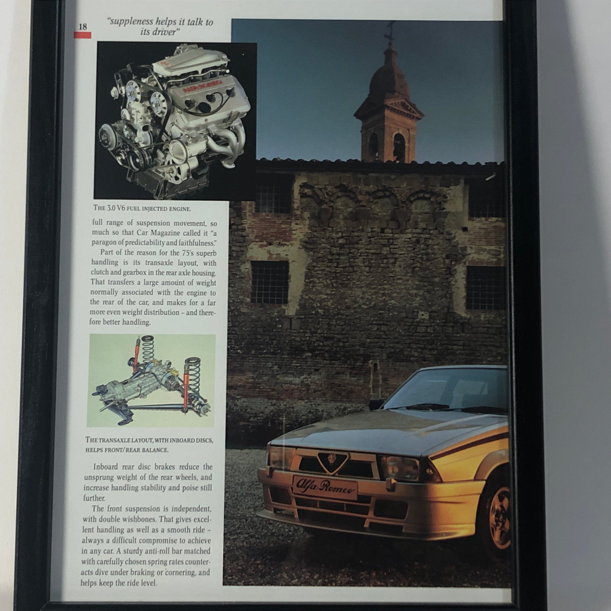 Alfa Romeo, Quadro Brochure Alfa Romeo 75 Built to Last Longer - Raggi's Collectibles' Automotive Art