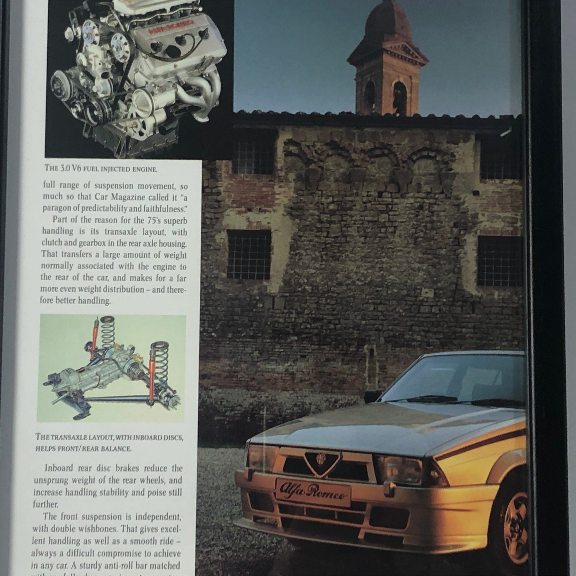 Alfa Romeo, Quadro Brochure Alfa Romeo 75 Built to Last Longer - Raggi's Collectibles' Automotive Art