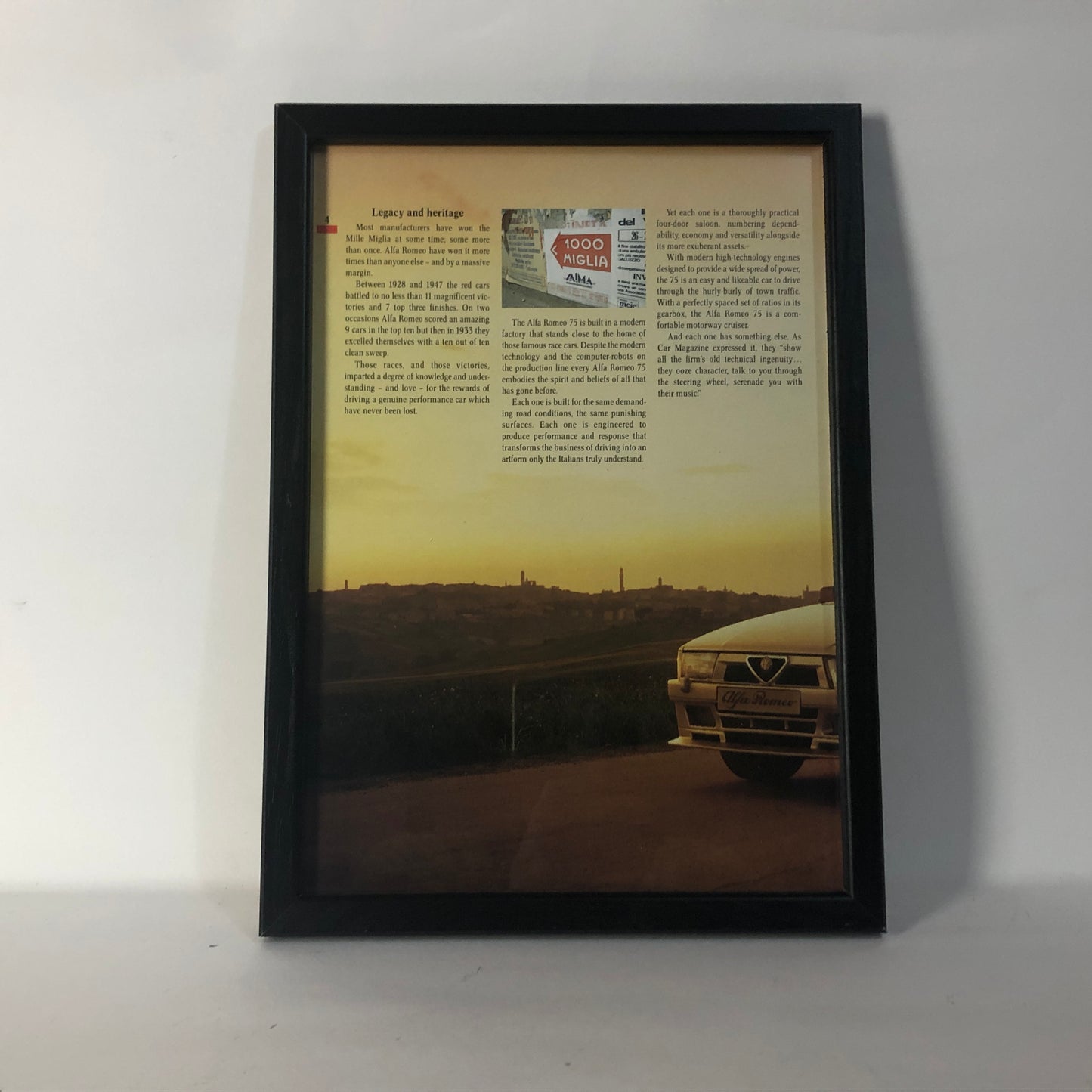 Alfa Romeo, Quadro Brochure Alfa Romeo 75 Legacy and Heritage - Raggi's Collectibles' Automotive Art