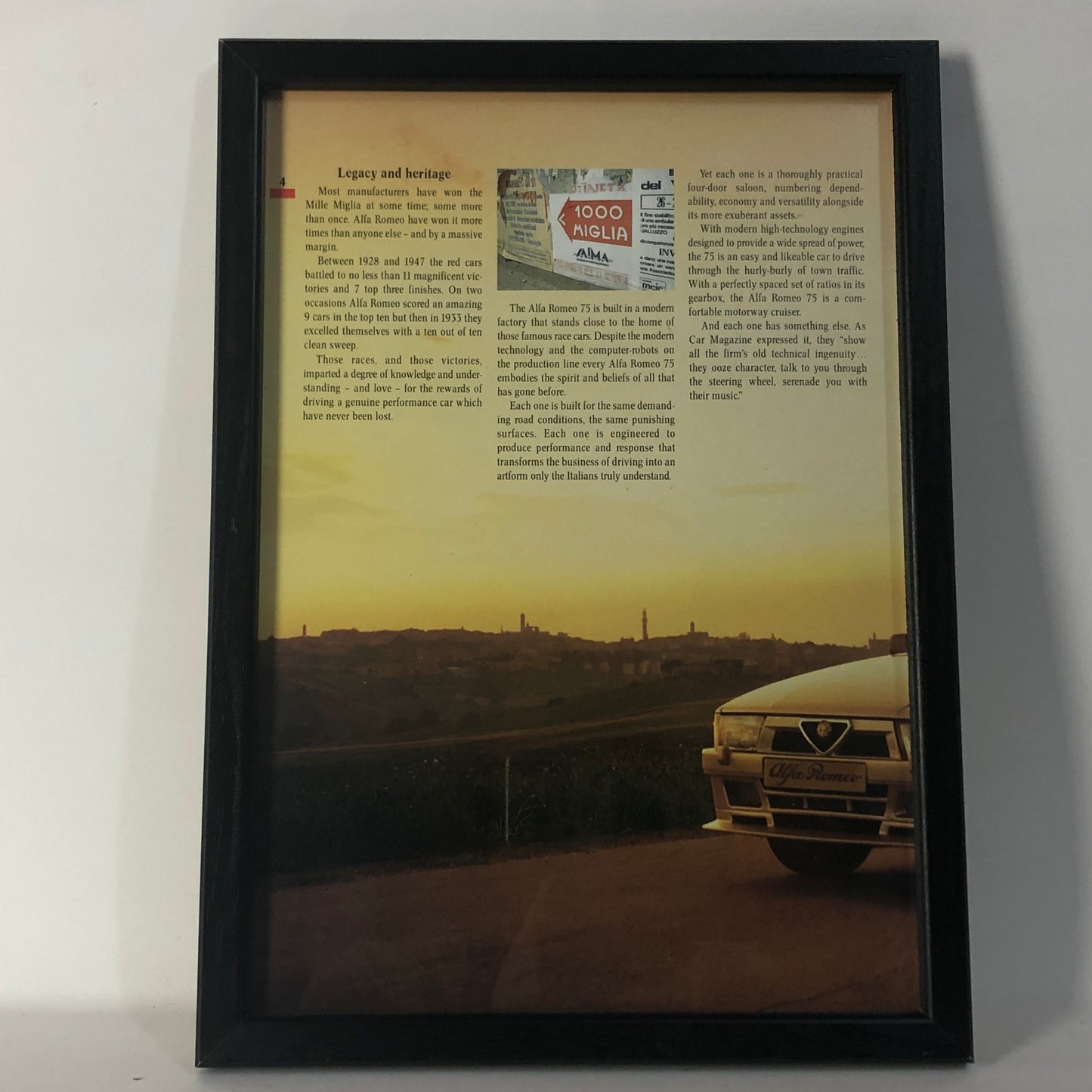 Alfa Romeo, Alfa Romeo 75 Legacy and Heritage Brochure Framework