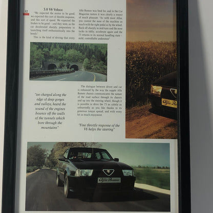 Alfa Romeo, Quadro Brochure Alfa Romeo 75 3.0 V6 Veloce - Raggi's Collectibles' Automotive Art