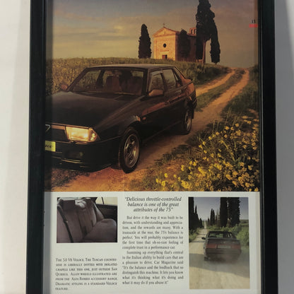 Alfa Romeo, Quadro Brochure Alfa Romeo 75 3.0 V6 Veloce - Raggi's Collectibles' Automotive Art