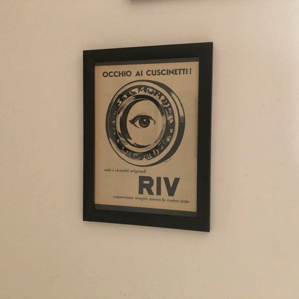 RIV, Pubblicità Anno 1960 Ricambi Originali RIV Disegnata da Armando Testa