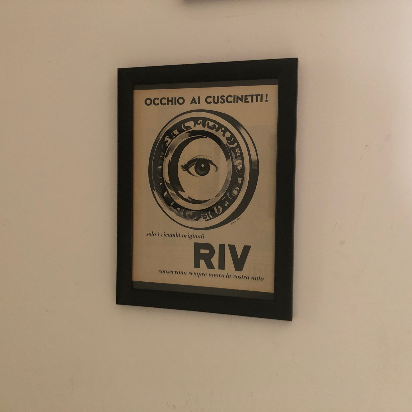 RIV, Pubblicità Anno 1960 Ricambi Originali RIV Disegnata da Armando Testa