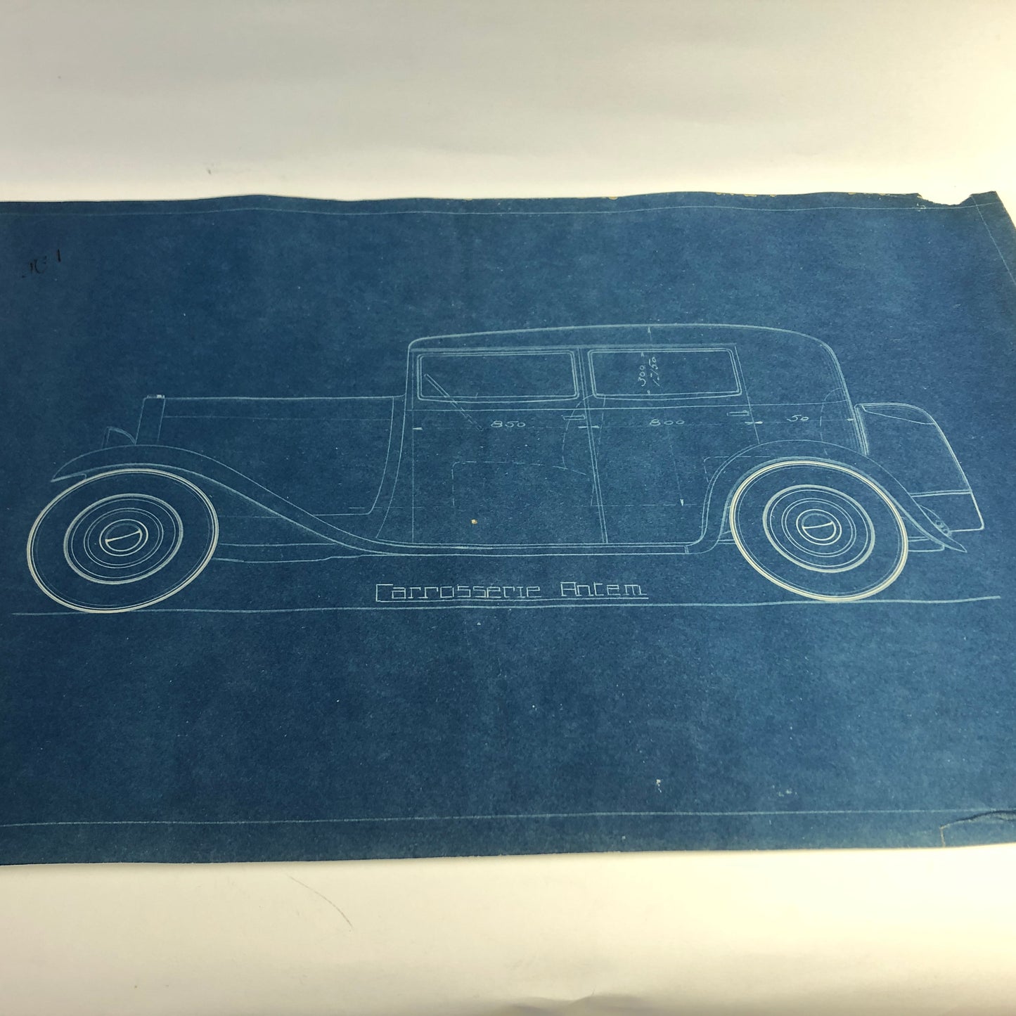Carrosserie Antem, Blueprint n. 1 Year 1932 Licorne L760 with Carrosserie Antem stamp
