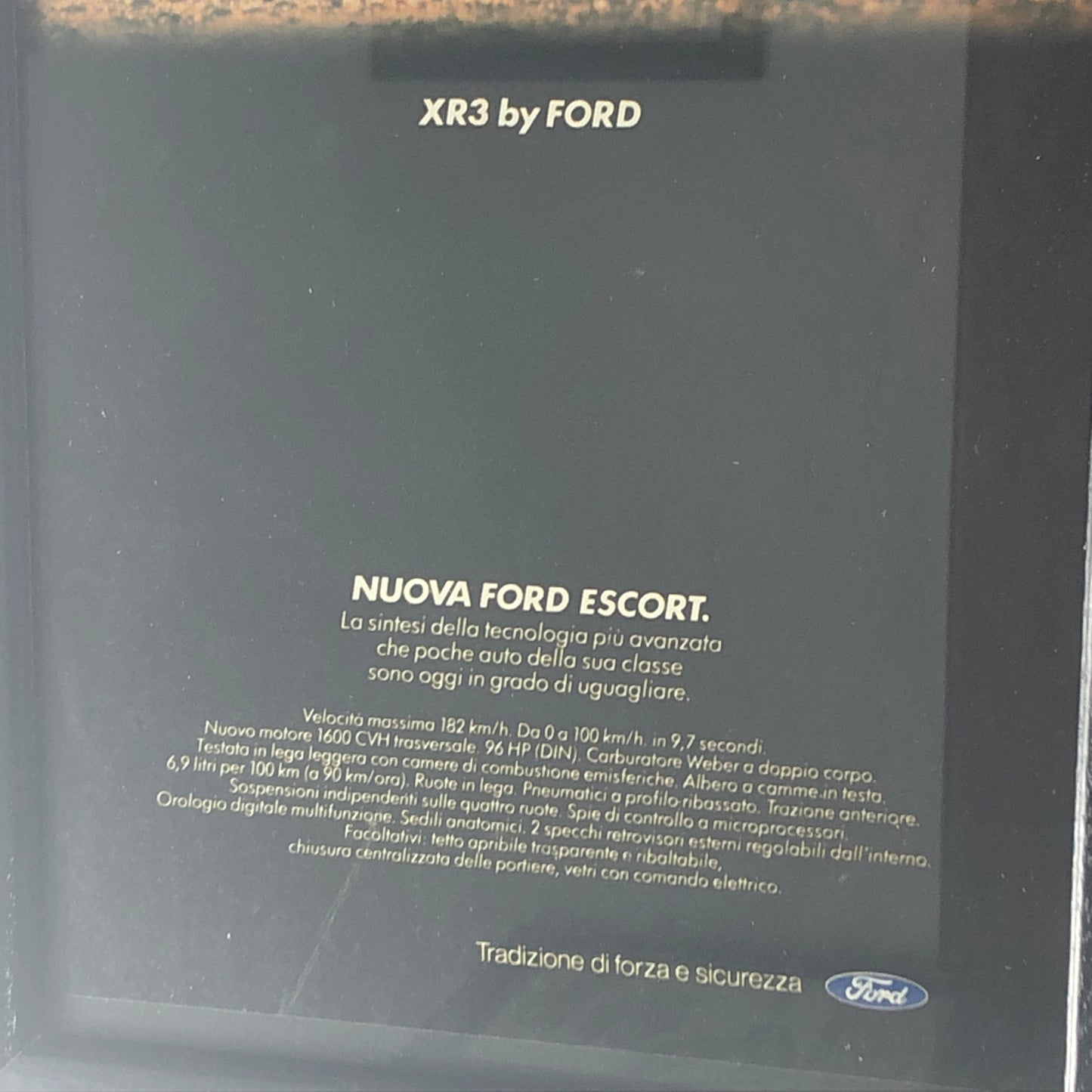 Ford, Pubblicità Anno 1981 Nuova Ford Escort XR3