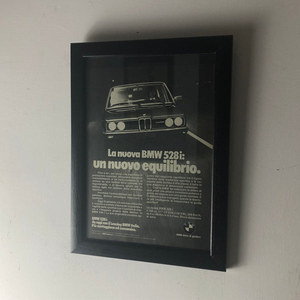BMW, Pubblicità Anno 1978 la Nuova BMW 528i un Nuovo Equilibrio