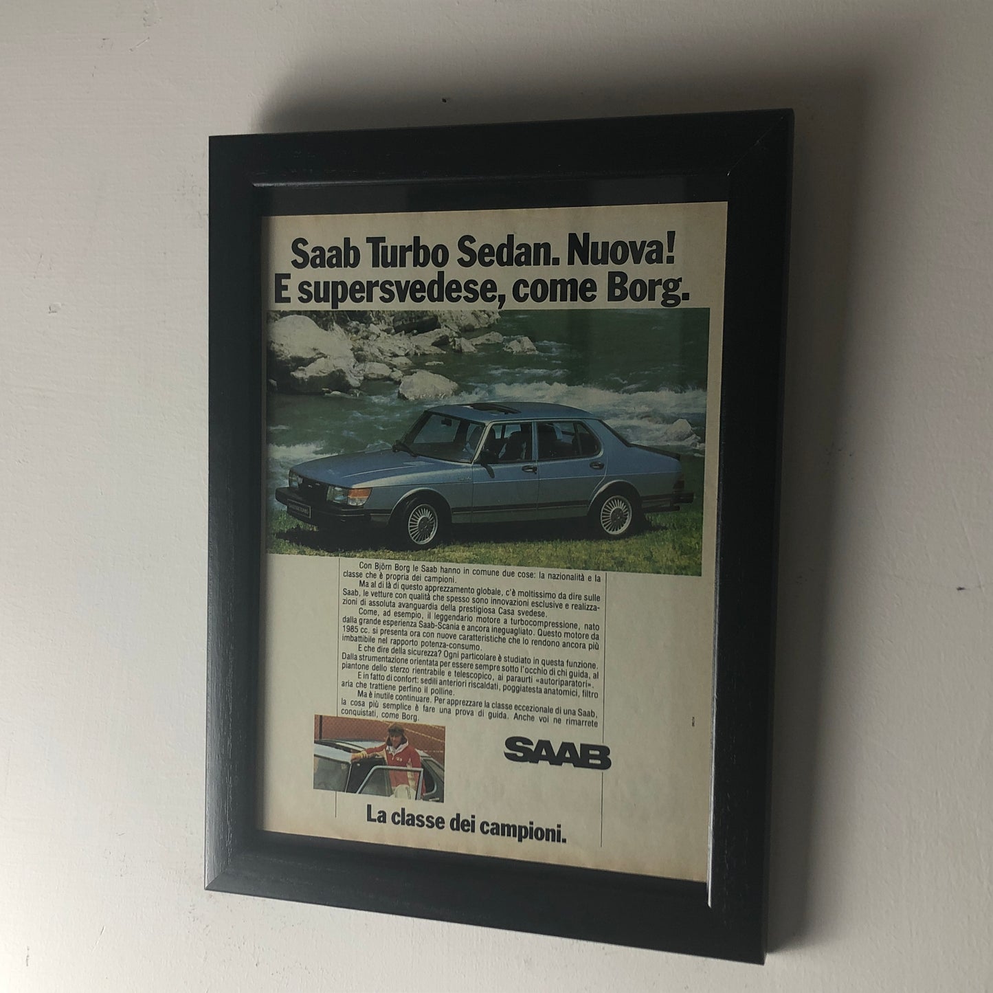 Saab, Pubblicità Anno 1981 Saab Turbo Sedan Nuova e Supersvedese Come Borg